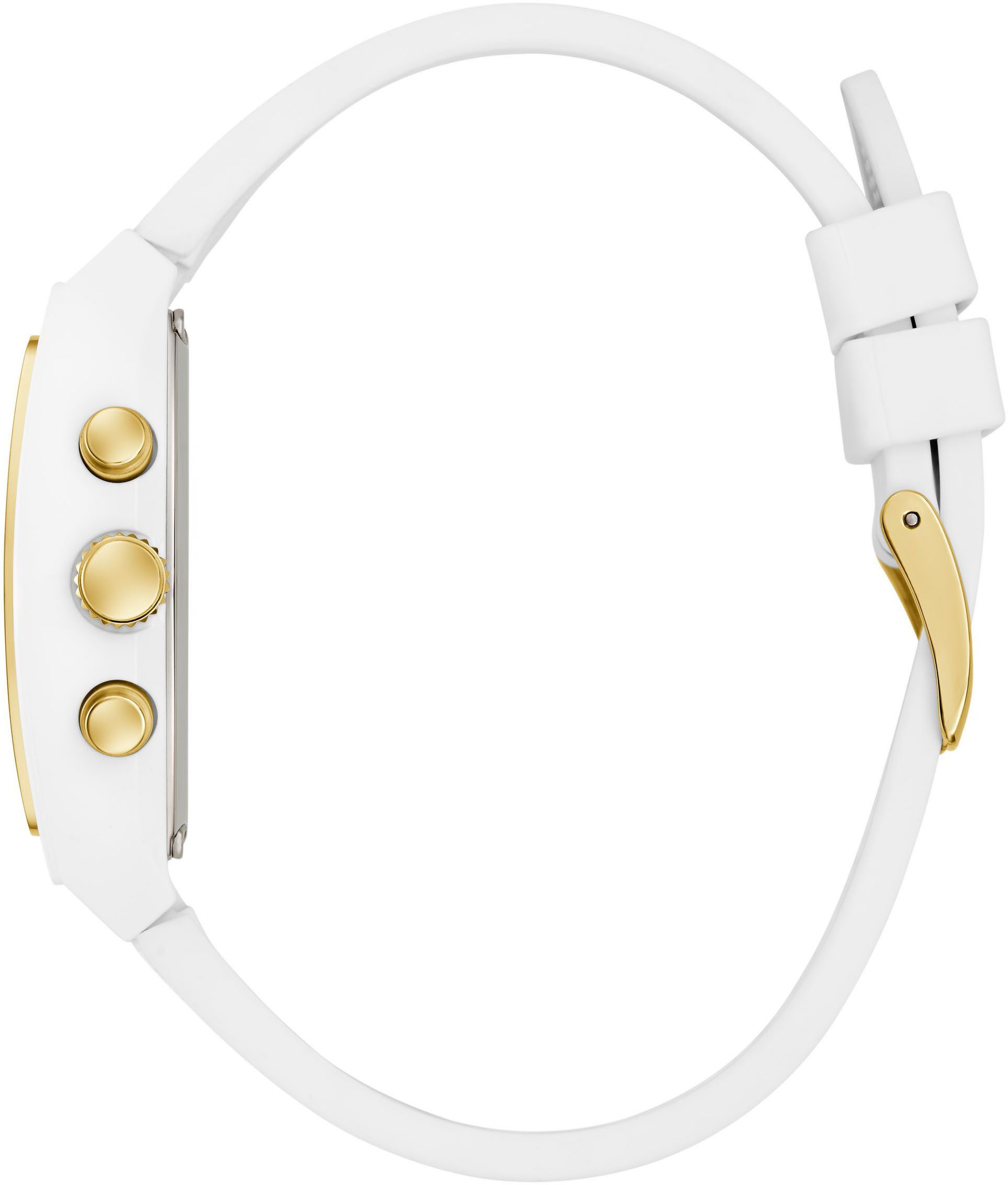 Guess Multifunktionsuhr RENDEZVOUS GW0863L2, Quarzuhr, Armbanduhr, Damenuhr, Datum, Wochentag, Nylon/Silikonarmband