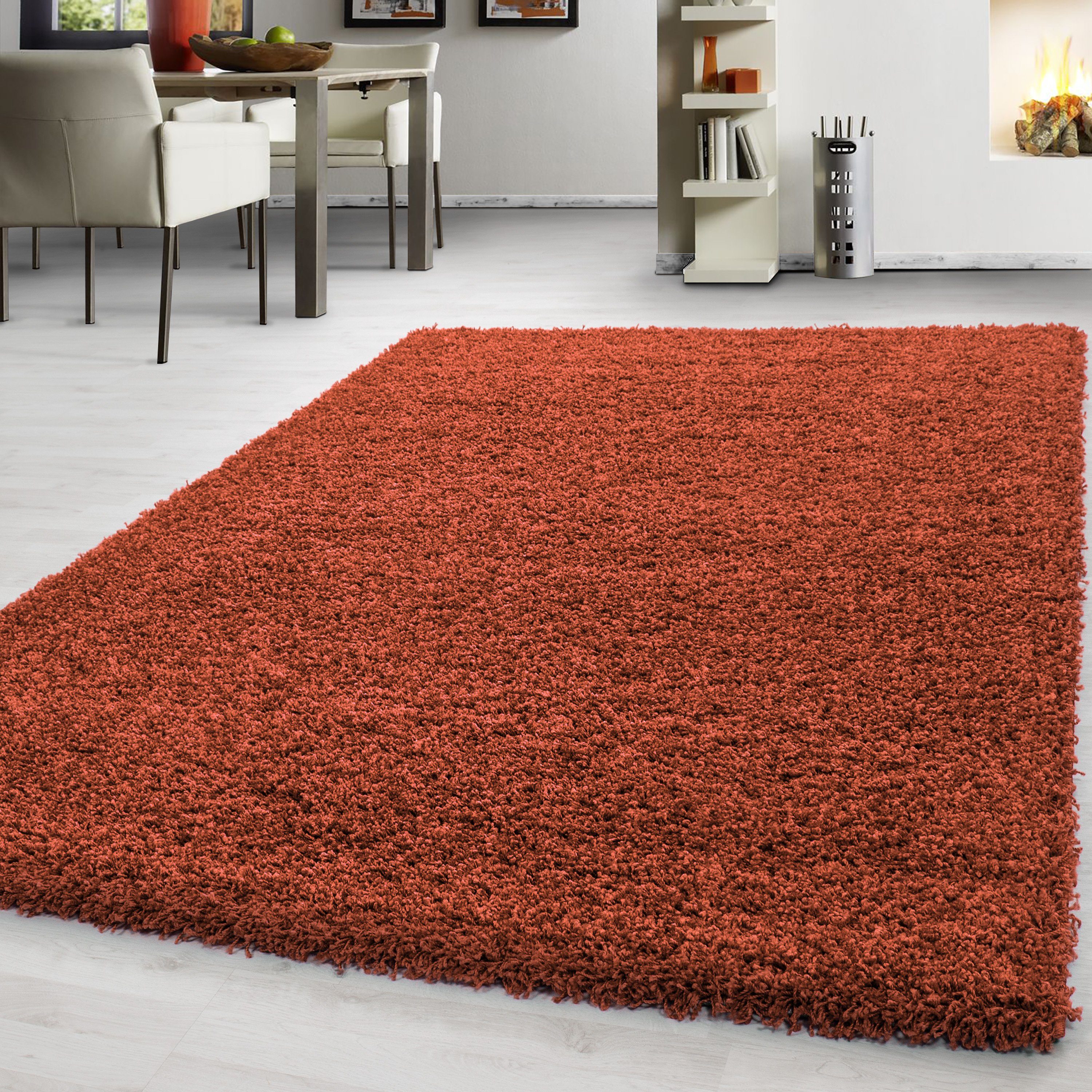 Wohnzimmer 30 Teppich Teppich - Teppium, Läufer, Unicolor mm, Höhe: Orange Einfarbig,