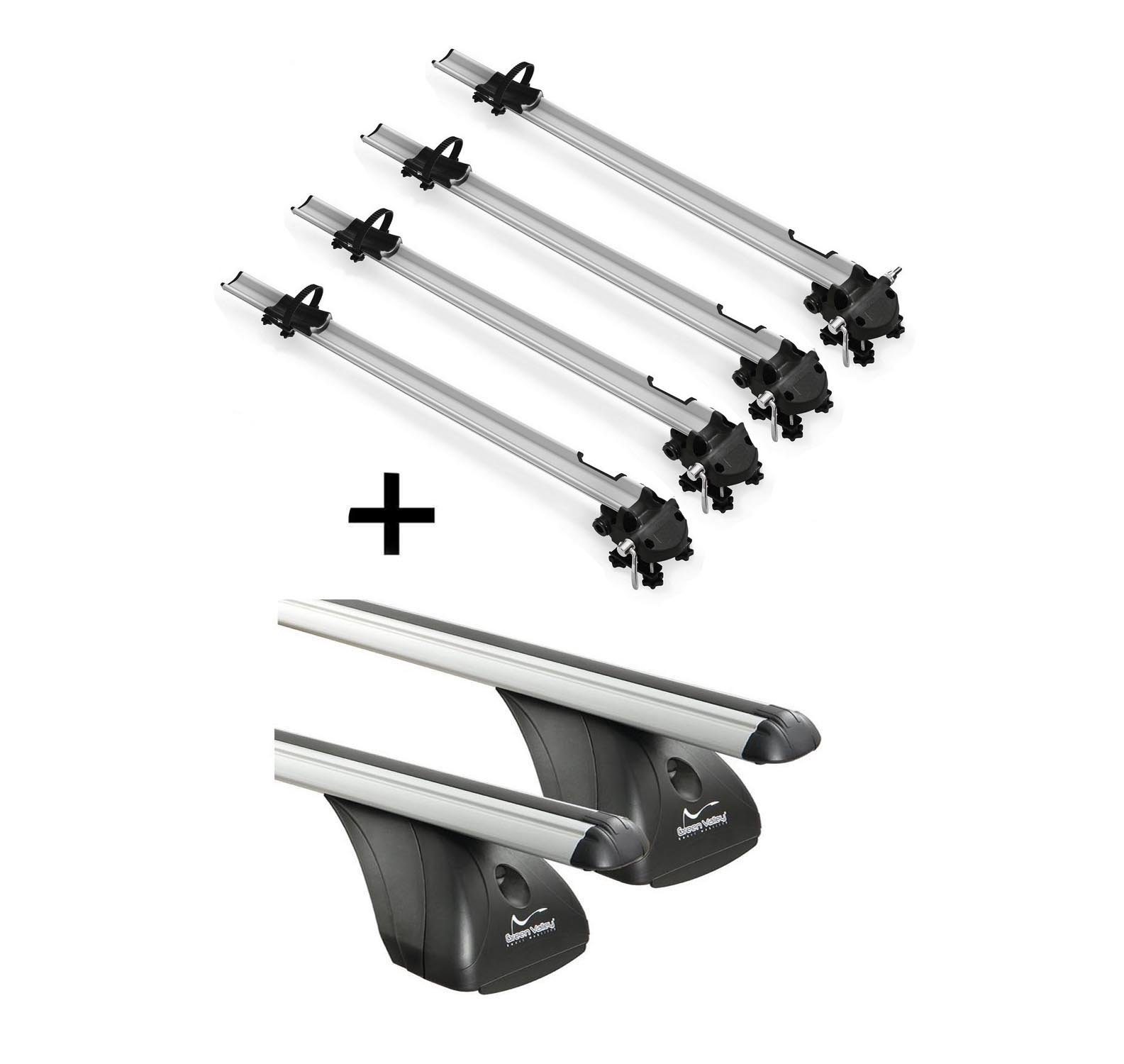 VDP Dachträger, 4x Fahrradträger Bike Pro + Dachträger Original kompatibel mit Mercedes Classe B II 5 Türer ab 2011