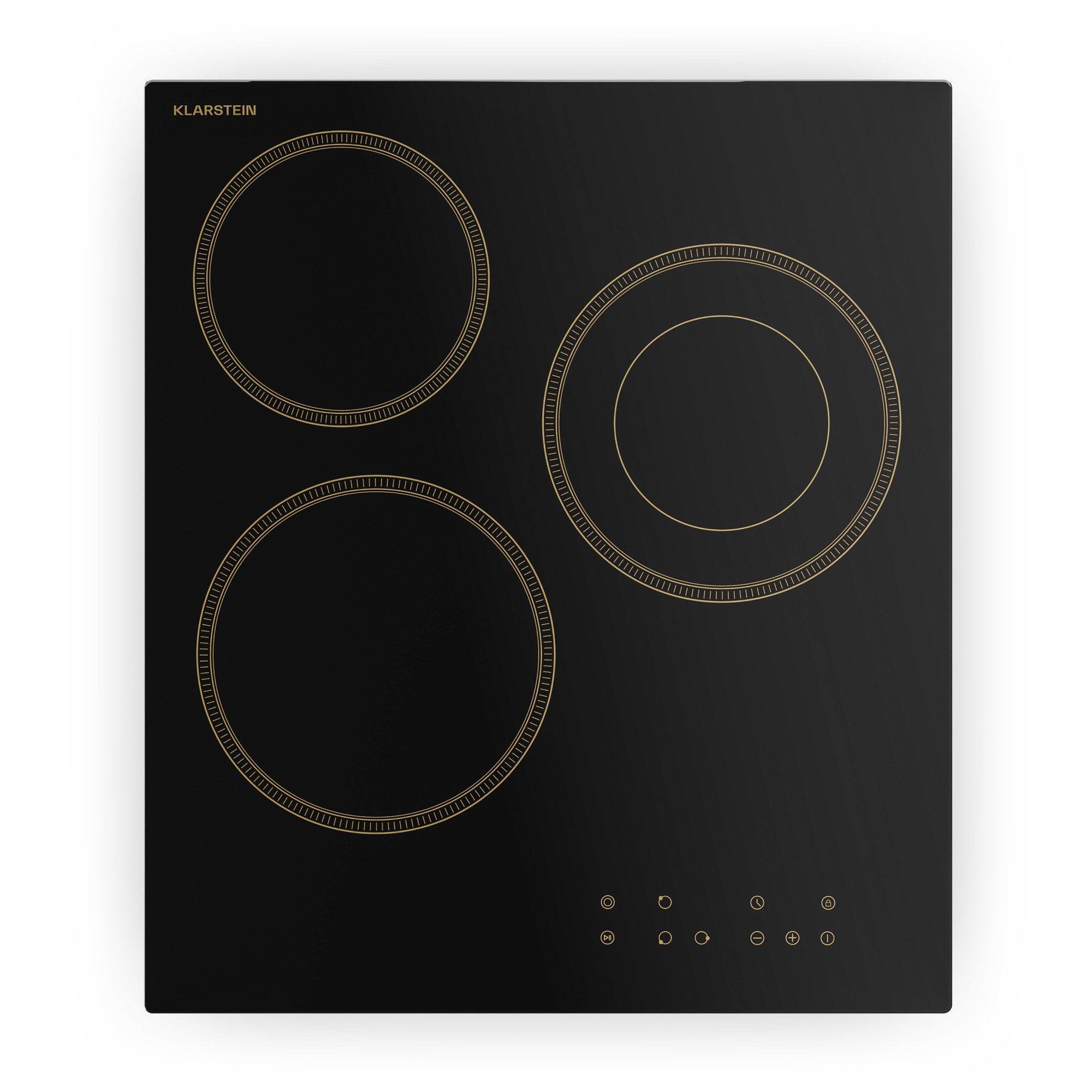 Klarstein Elektro-Kochfeld GK-CT455001E GK-CT455001E, Elektrische Kochfelder 3 Kochzonen 5000 W Touch Timer
