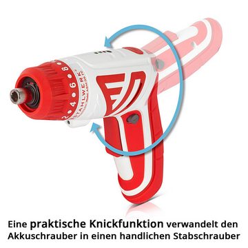 STAHLWERK Akku-Schrauber Akkuschrauber ASM-36 FC Köln Edition, kompakter 3,6 V Stabschrauber, Knickschrauber, Akku-Schraubendreher