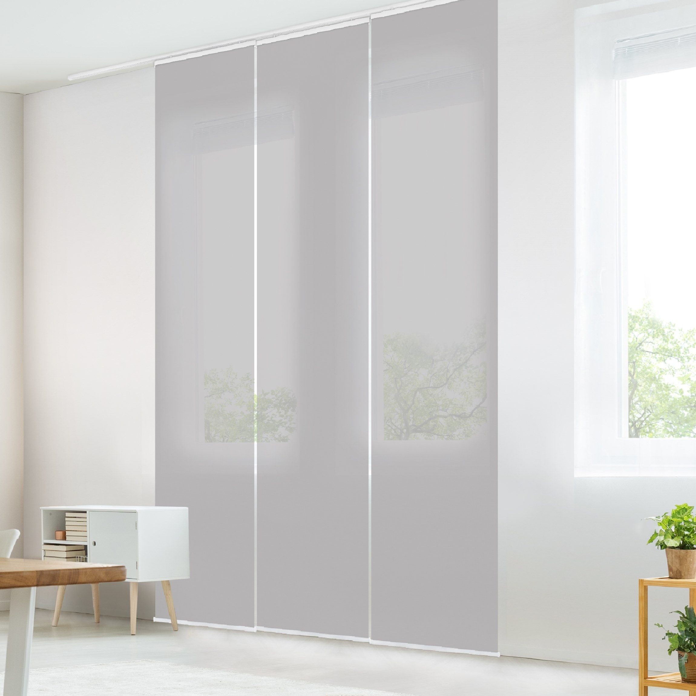 Bilderdepot24 Schiebegardine modern Flächenvorhang blickdicht Achatgrau, günstig online kaufen