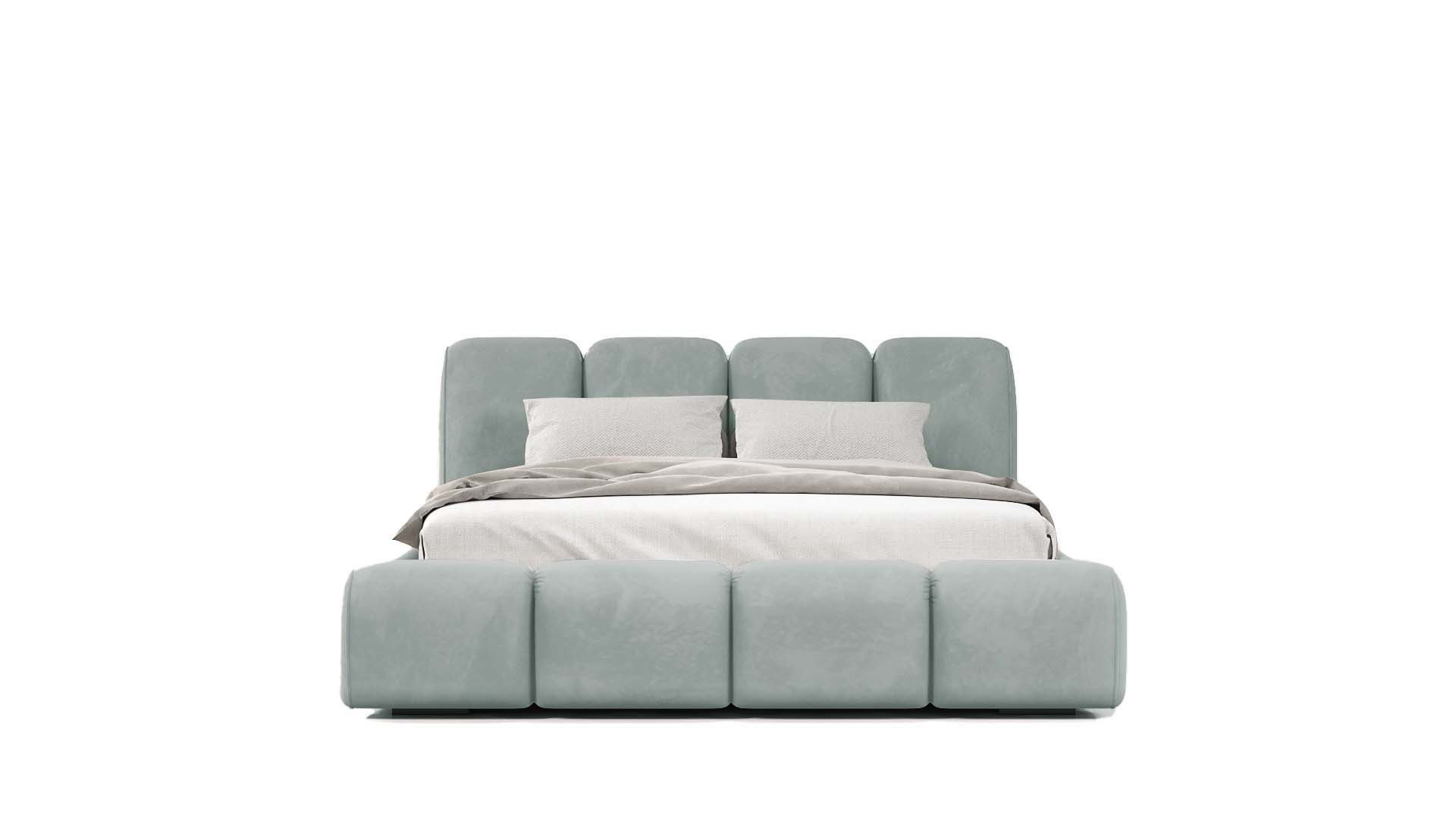 Goldstoff Stauraumbett BELTANE - Rahmenbettgestell, mit Bettkasten und Lattenrost, Doppelbett (Polsterbett, Design Bett), Inkl. Bettkasten, mit gepolstertem Kopfteil
