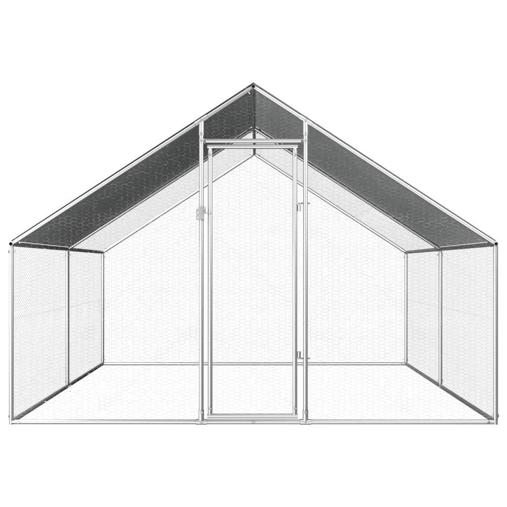 vidaXL Hühnerstall, Outdoor-Hühnerkäfig 2,75x4x1,92 m Verzinkter Stahl