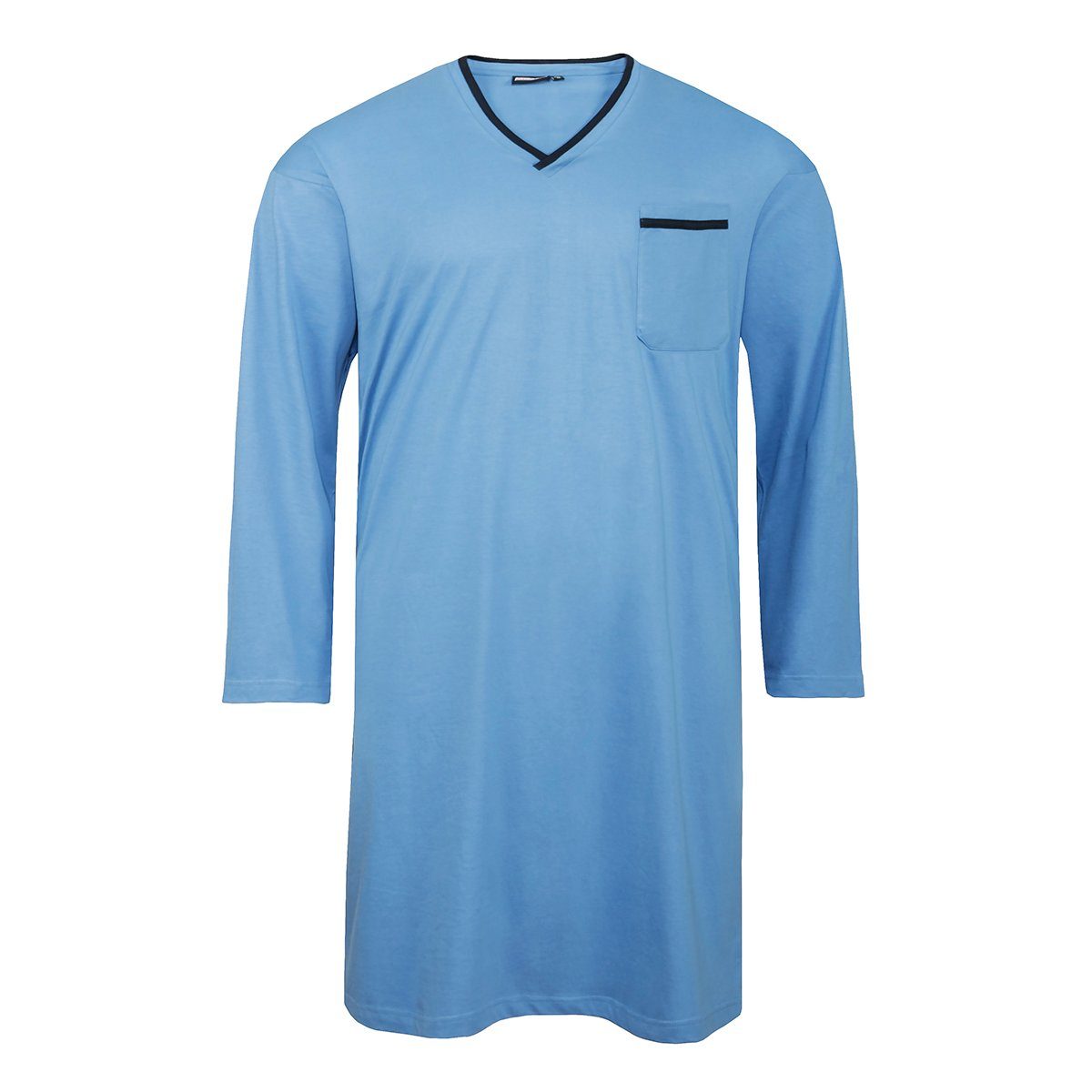 ADAMO Nachthemd Übergrößen Nachthemd mit langem Arm in hellblau von Adamo