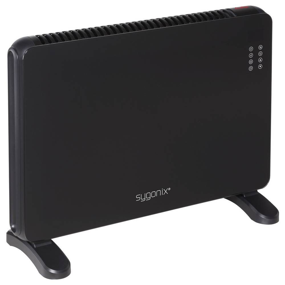 Sygonix Heizgerät SY-6735640 Heizgerät 20 m² Schwarz, Mit Ein-/Aus-Schalter, Display, Wandmontage möglich, Timer, Mit Fernbe