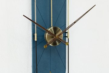 ONZENO Wanduhr THE BLUE PLANET. 20x90x1.8 cm (handgefertigte Design-Uhr)
