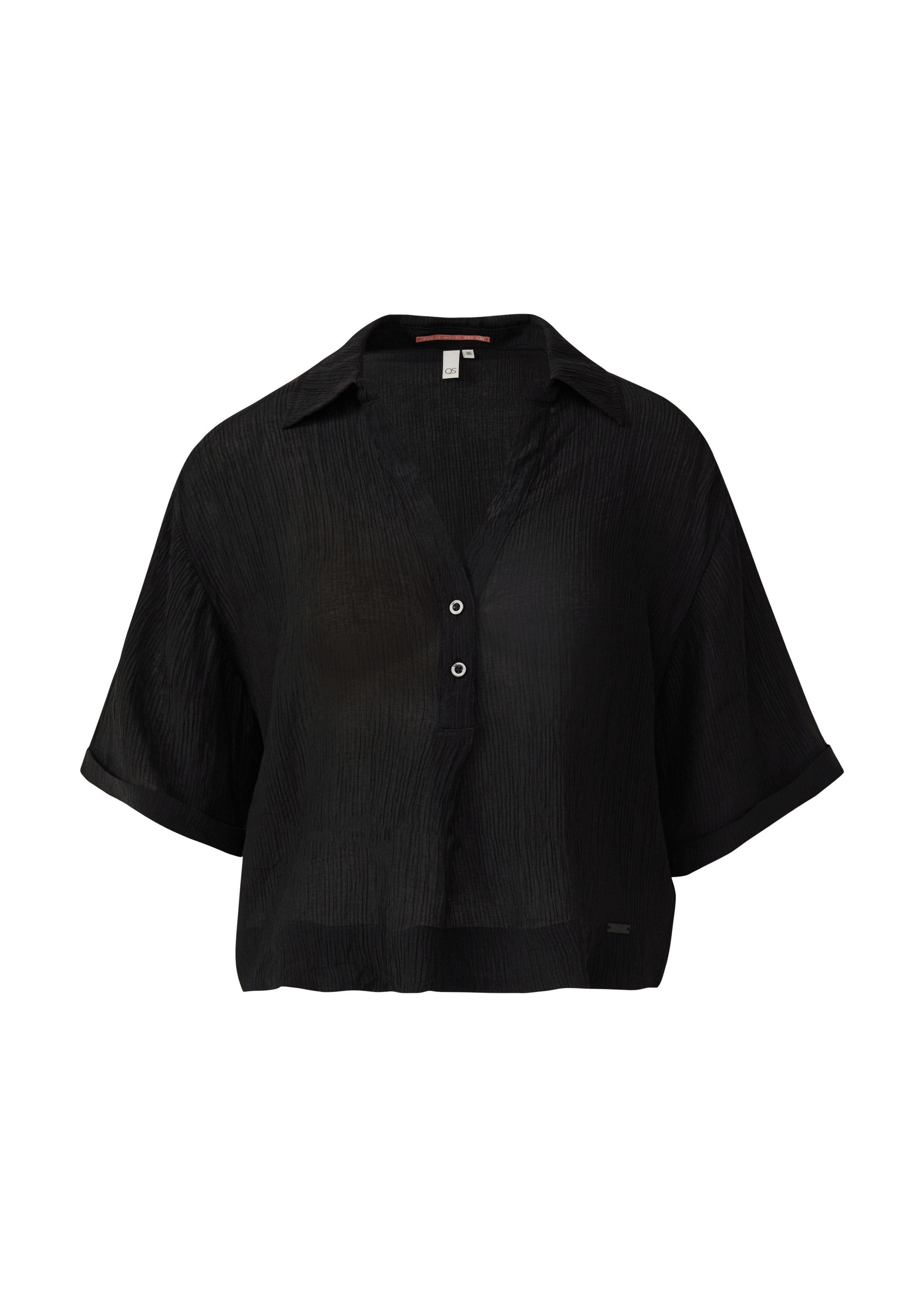 QS Kurzarmbluse Bluse Strukturierte Bluse aus Viskosemix günstig online kaufen