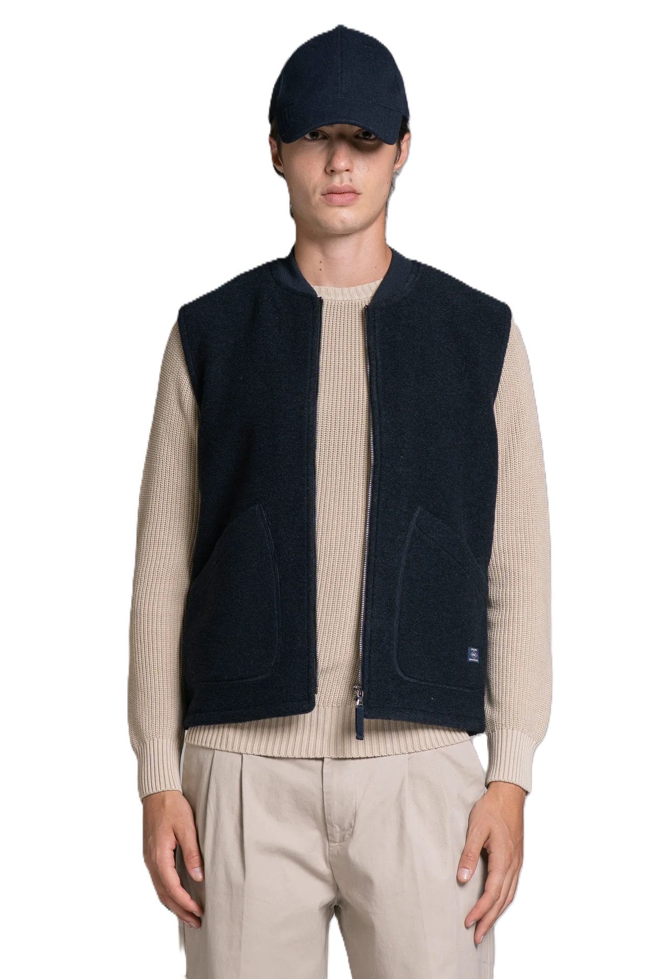 IMPURE Fellimitatweste TERRY GILET IN BOILED WOOL - Weste - Wollweste