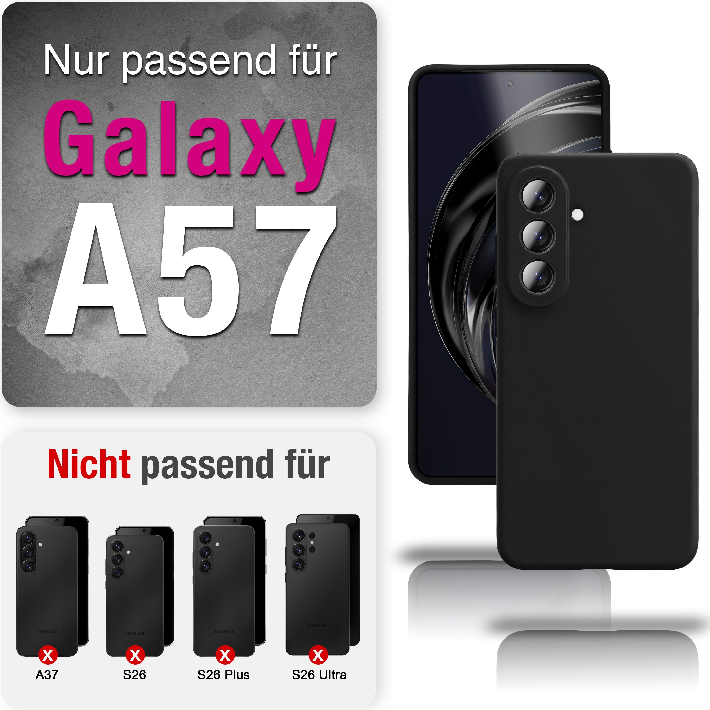 Nalia Smartphone-Hülle Samsung Galaxy A57, PHOENIX Case - Liquid Silikon, Mikrofaser & Kameraschutz