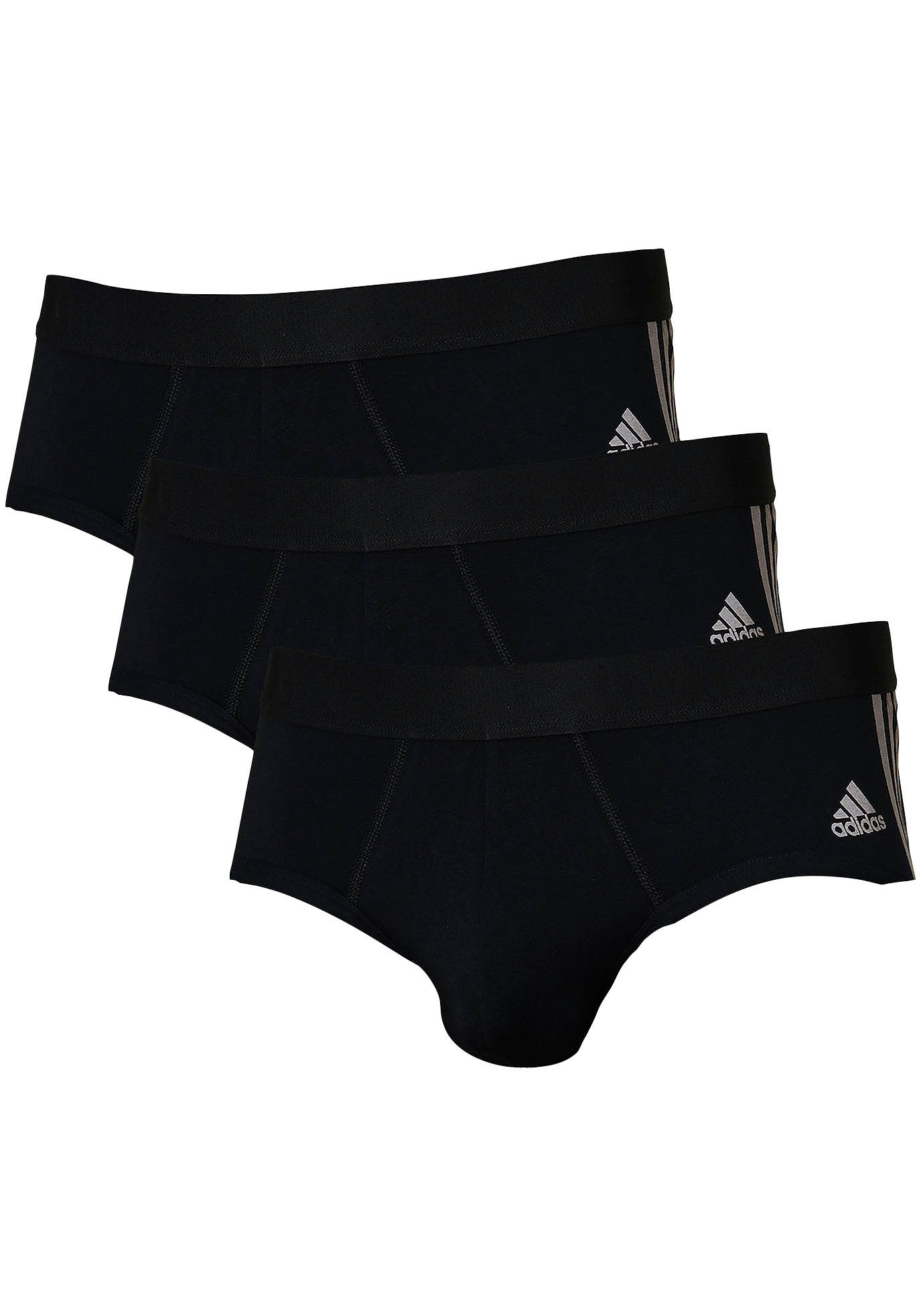 (3er-Pack) adidas Nahtverarbeitung weicher schwarz mit Unterhose Slip Sportswear
