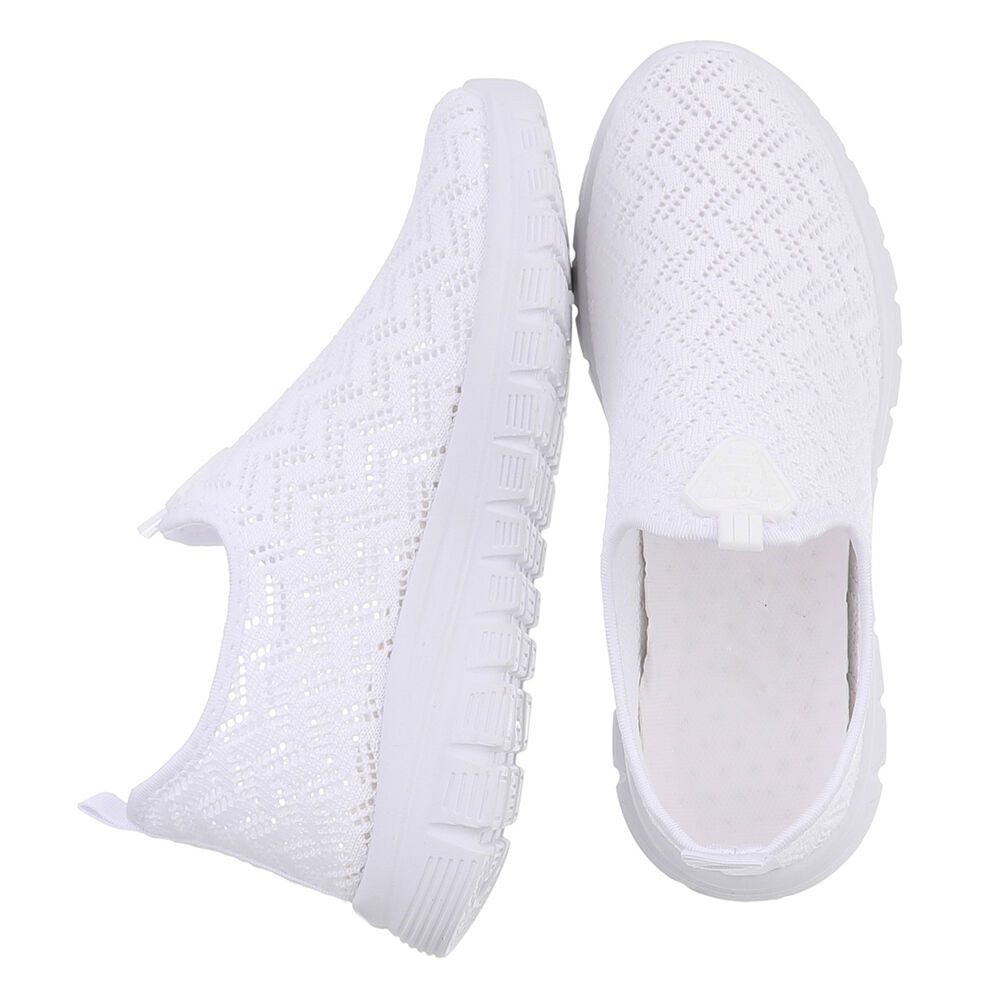 Ital-Design Sportlicher Damenschuh mit atmungsaktivem Obermaterial Slip-On Sneaker (88843487) Keilabsatz/Wedge Sneakers Low in Weiß