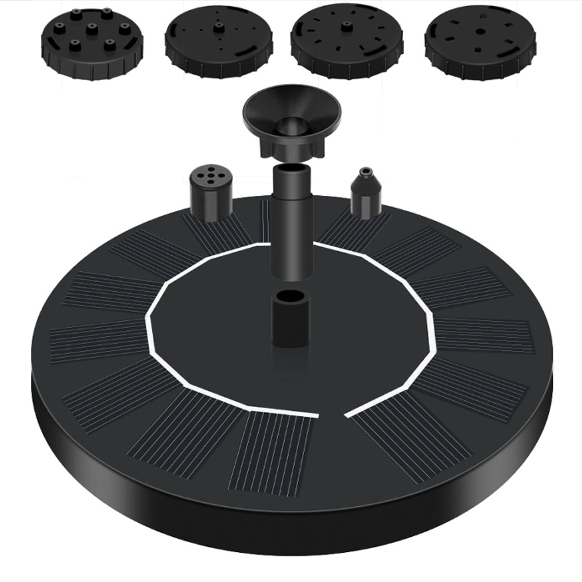 KINSI Solarpumpe Solar Springbrunnen,Teichpumpe mit 200 L/H Durchflussleistung, Umweltfreundliche Solarpumpe für Garten/Teich/Balkon