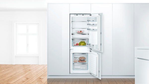 BOSCH Einbaukühlgefrierkombination KIS77AFE0, 157,8 cm hoch, 55,8 cm breit, Lebensmittel bleiben länger frisch dank VitaFresh