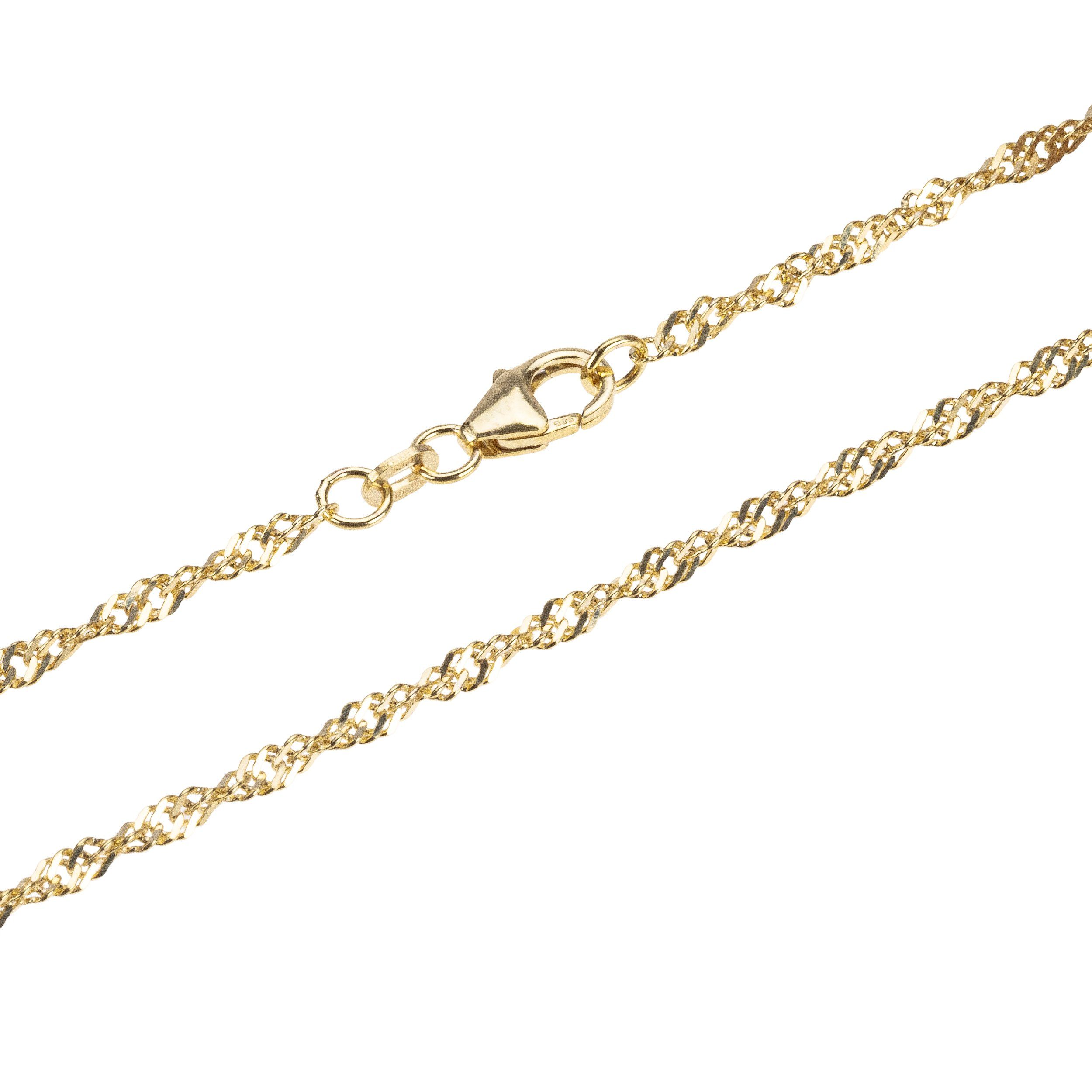NKlaus Goldarmband 18,5cm Armband Singapur Kette 585 Gelb Gold Damen