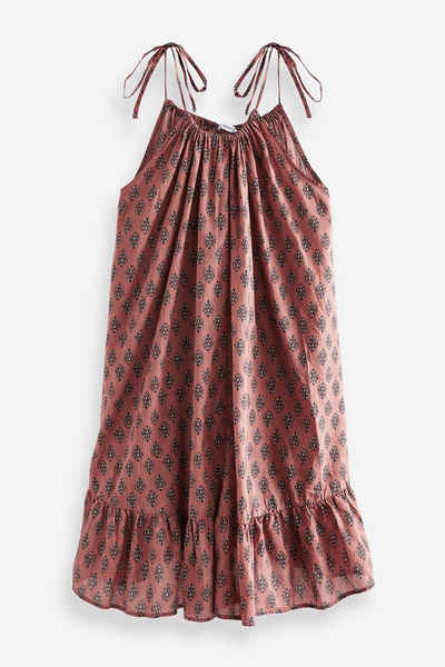 Next Neckholderkleid Sommerkleid aus Baumwolle mit Neckholder-Trägern (1-tlg)