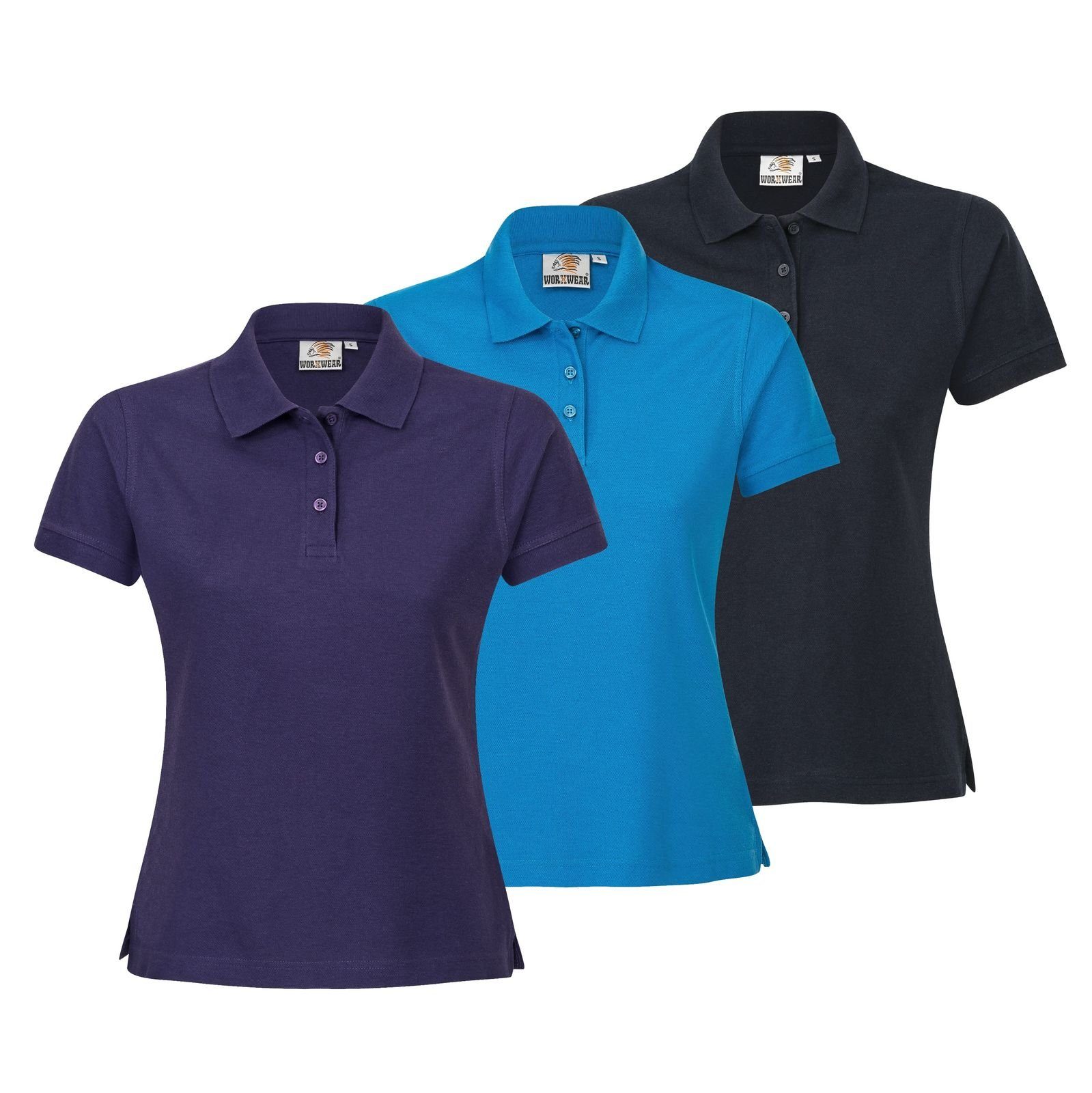 WORXWEAR Poloshirt Damen (Spar-Set) strapazierfähiges Poloshirt mit Einlaufwert < 5%