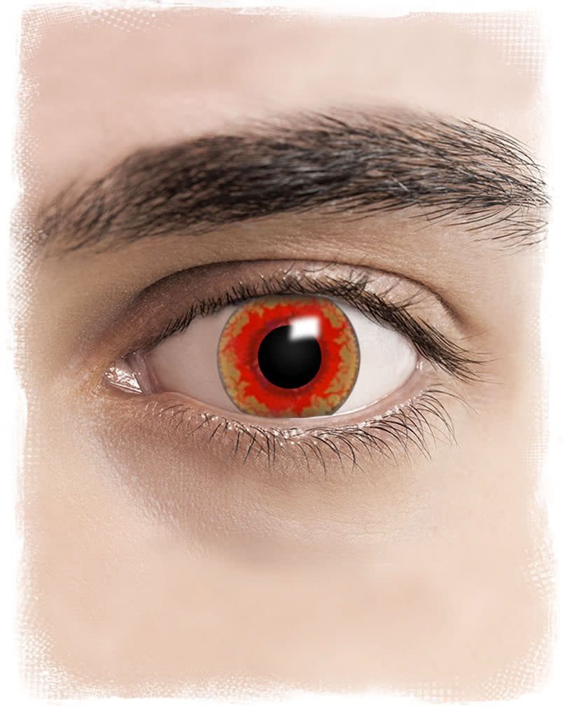 Horror-Shop Farblinsen Rotes Monster Halloween SFX Kontaktlinsen