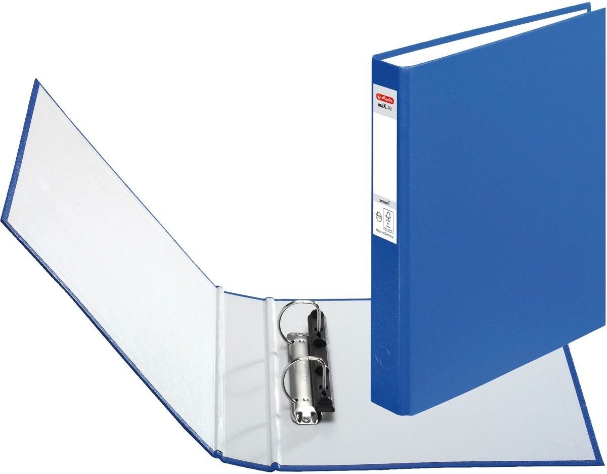 Herlitz Präsentationsordner Ringbuch A5 maX.file protect 2 Ringe 25mm blau