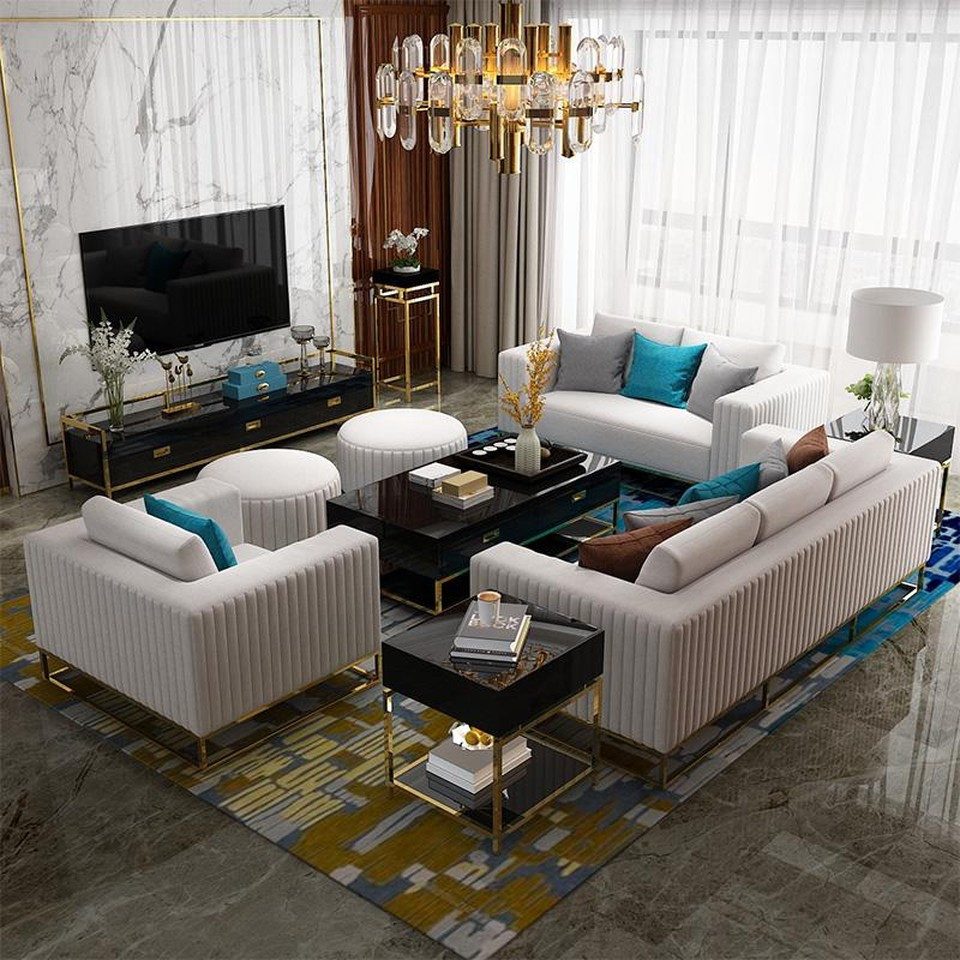 Xlmoebel Polstergarnitur Sofagarnitur 3+2+1 Sitzer Set Modernes Design Luxus Couch, (3-tlg), Made in Europa