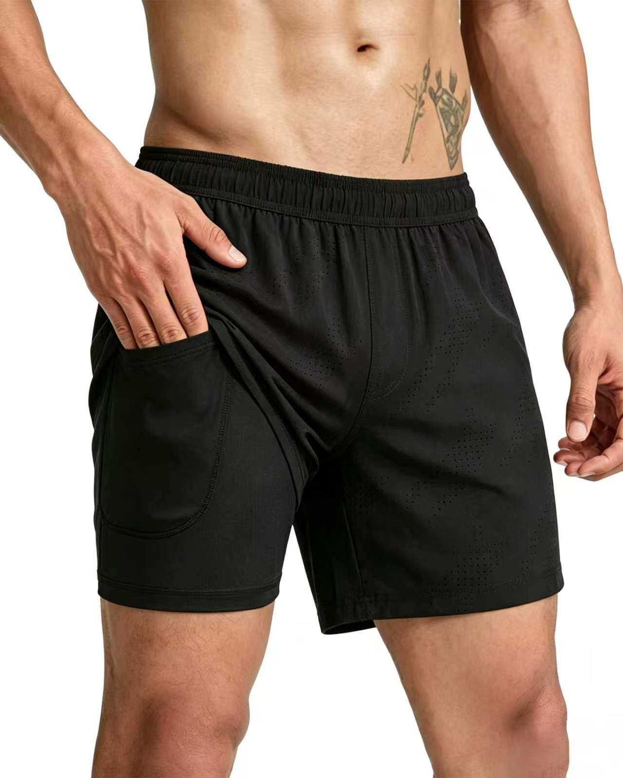 MaaMgic Laufshorts Herren 2-in-1 atmungsaktiv Trainingsshorts Stretch kurz Sporthose (1-tlg)