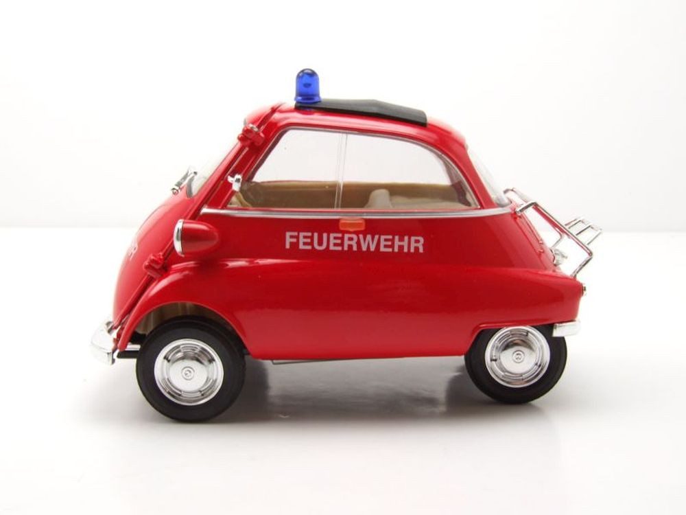 Welly Modellauto BMW Isetta Feuerwehr rot, Maßstab 1:18