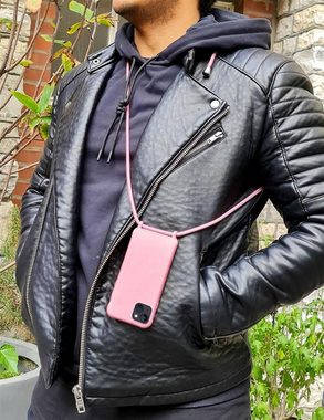MyGadget Handyhülle Handykette für Apple iPhone 14 Plus, mit Handyband zum Umhängen Kordel Schnur Case Schutzhülle Rosa