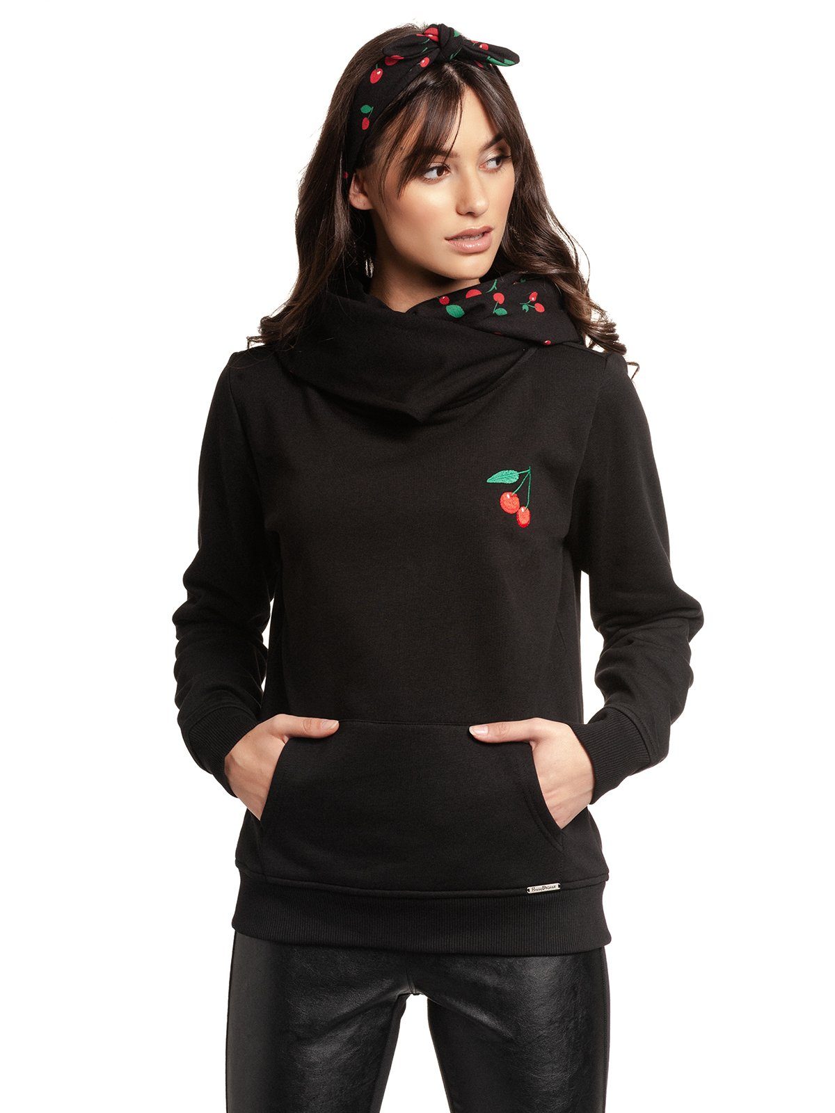 Pussy Deluxe Schalkragenpullover Cherries günstig online kaufen