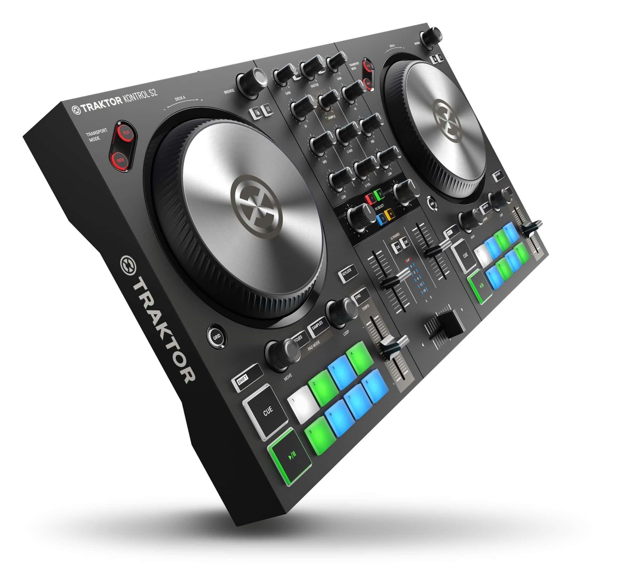 Traktor DJ Controller TRAKTOR KONTROL S2 MK3, Vollversion TRAKTOR PRO 3 und zwei 14 cm Jog-Wheels mit zwei Modi