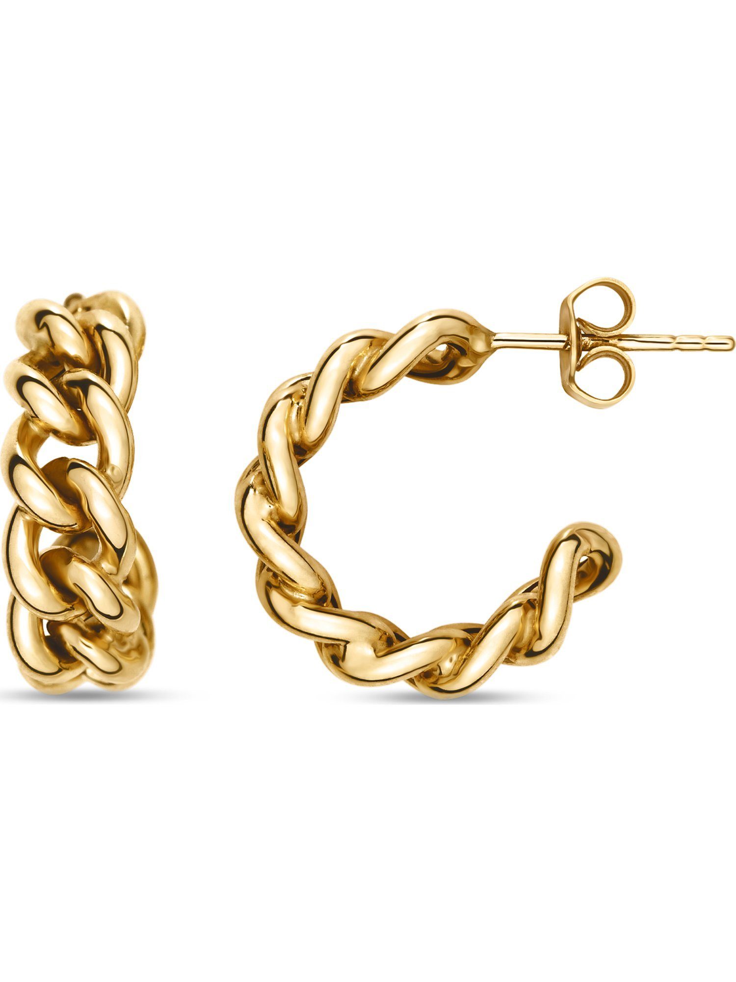 Paar Creolen CHRIST Damen-Creolen 375er Gelbgold