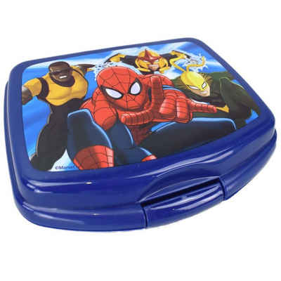 Eli Lunchbox Brotdose für Kinder aus Kunststoff in Blau mit Spider-Man Motiv, Kunststoff, authentische Darstellung