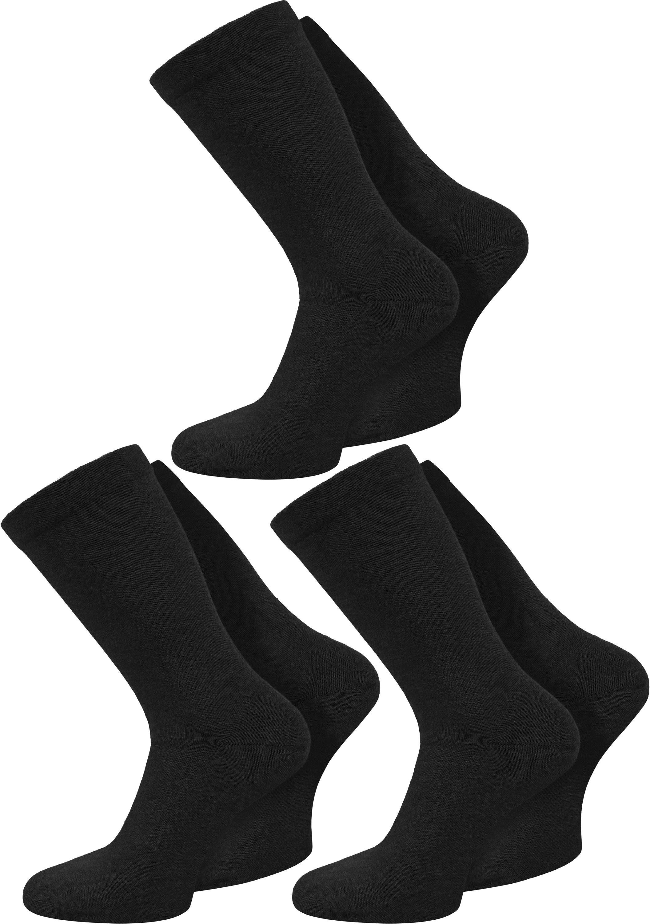 normani Diabetikersocken 3 Paar Gesundheitssocken Paar) einschneidendes Bündchen mit ohne Schwarz Komfortbund (3