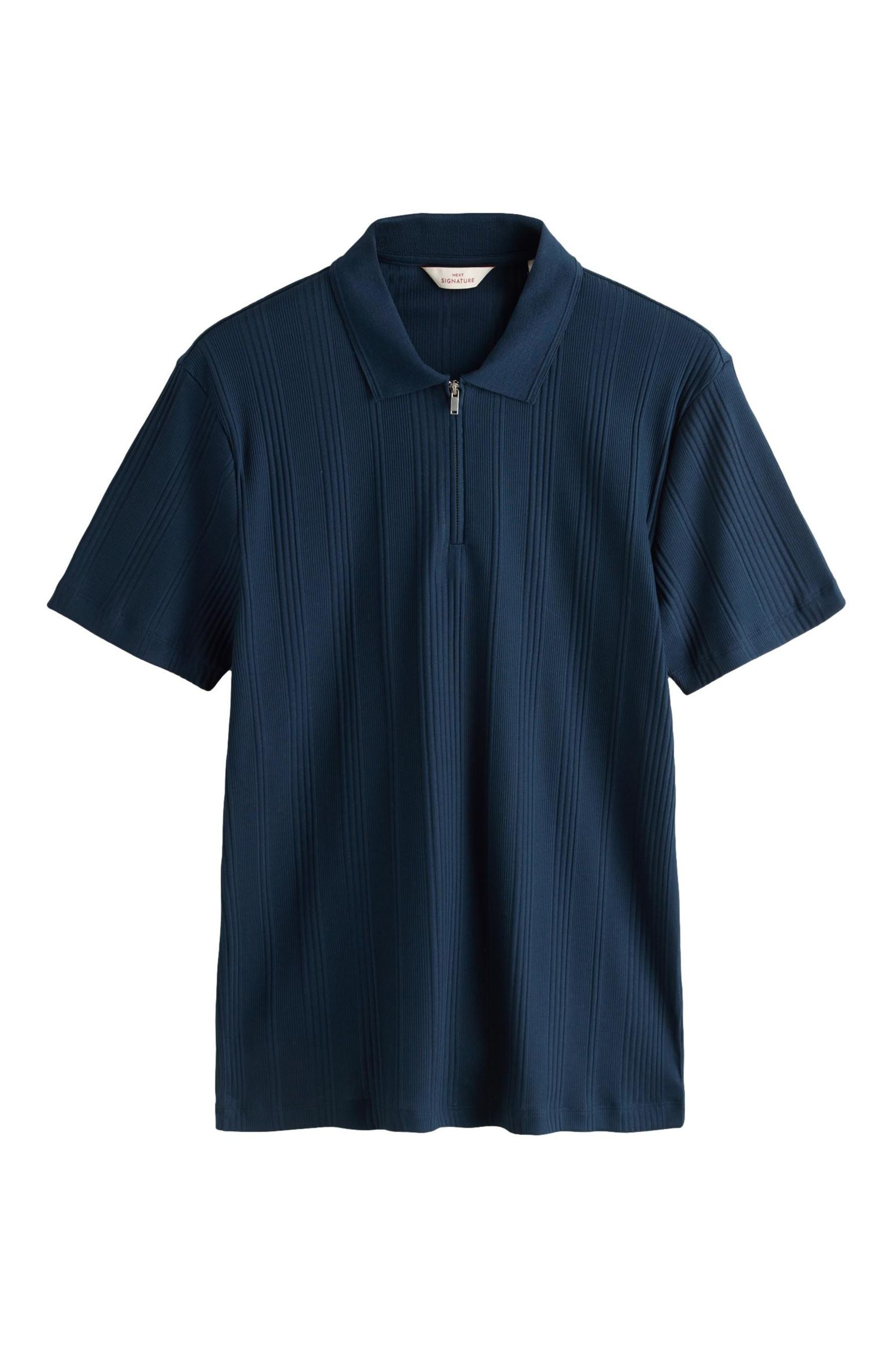 Next Poloshirt Signature geripptes Polohemd aus Supimabaumwolle (1-tlg)