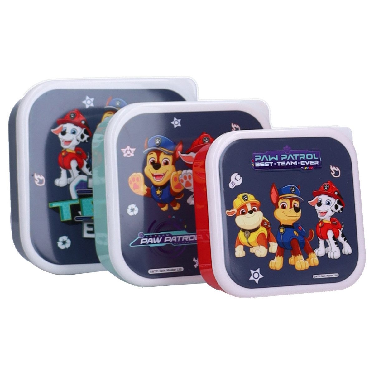 PAW PATROL Lunchbox Snackbox Set 3-teilig Brotdosen für Schule Freizeit und unterwegs, (3-tlg)