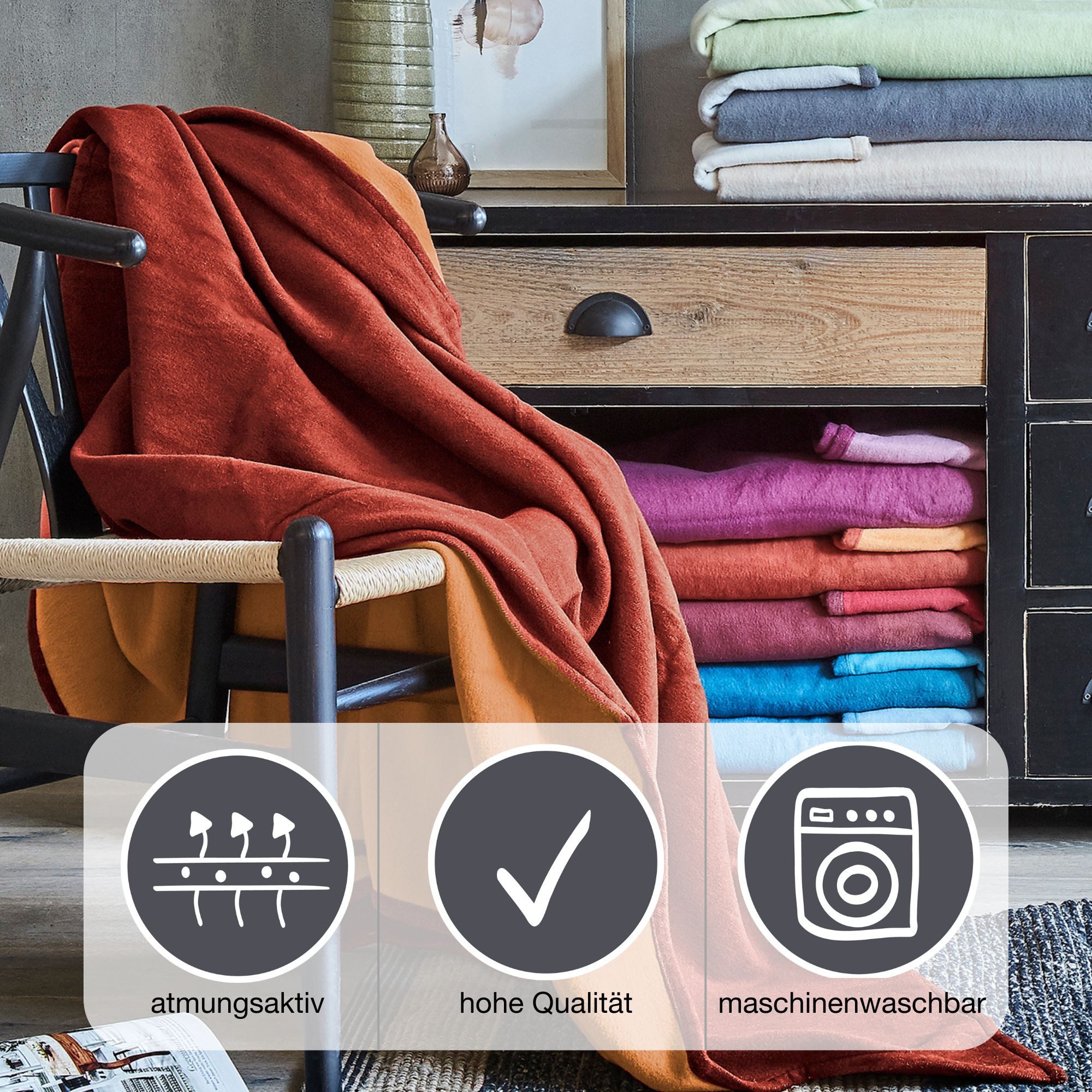 Wohndecke Cotton Pur, IBENA, in trendigen Farben günstig online kaufen