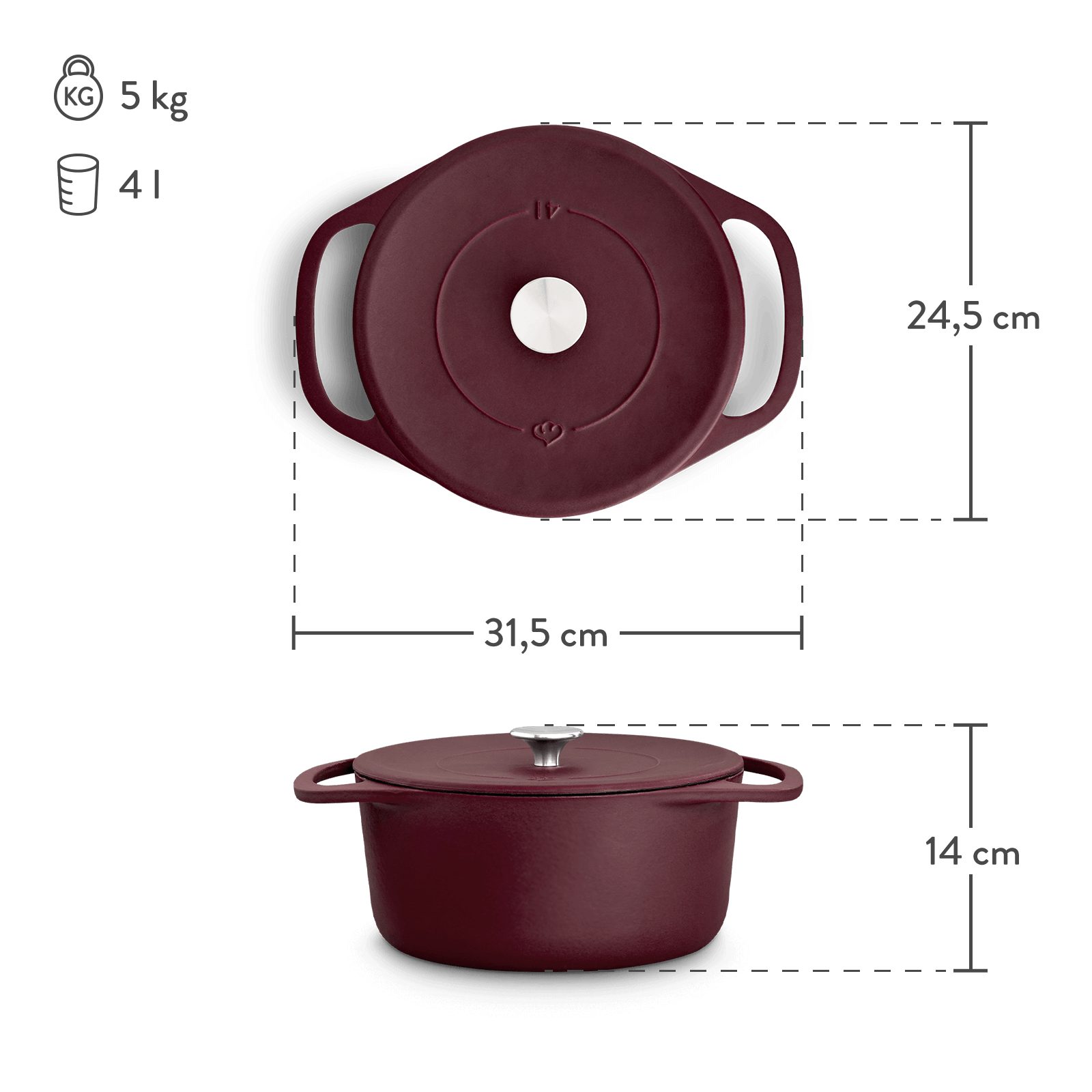 Springlane Bräter Cocotte Ruby Gusseisentopf