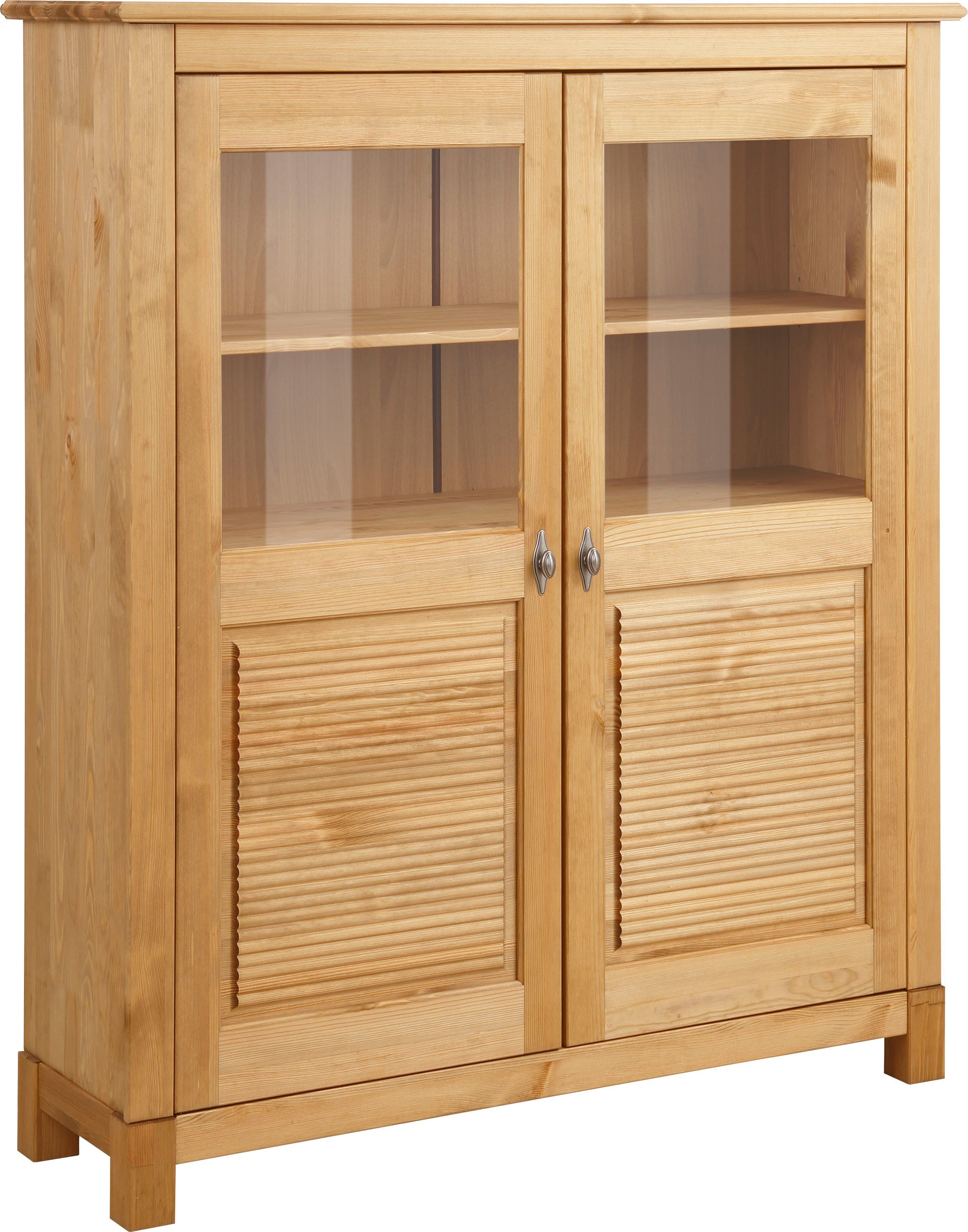 Home affaire Highboard Rauna, Vitrine, Breite 111,6 cm, aus massiver Kiefer