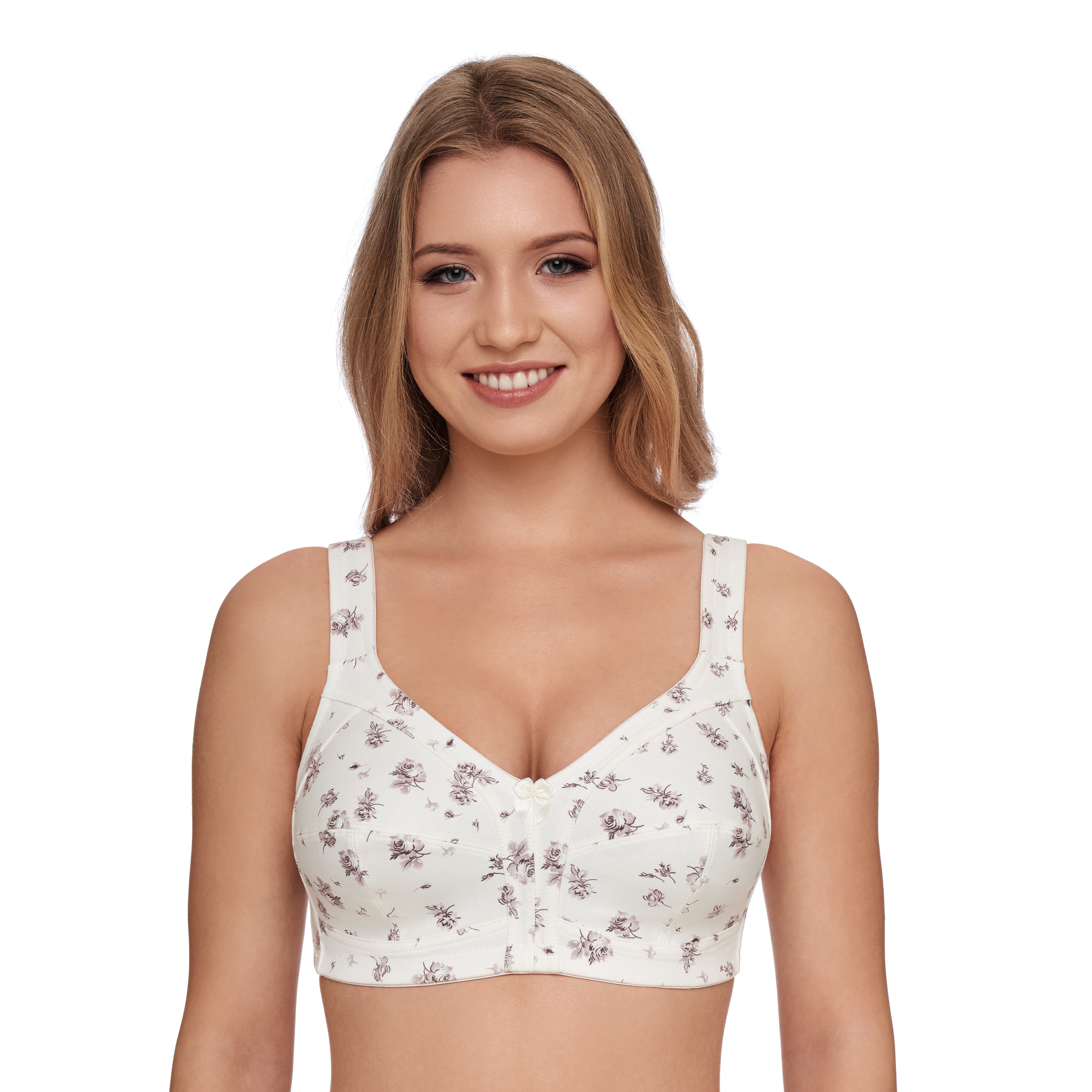 Susa Entlastungs-BH Prints genähte Cups, blickdicht, breite Träger, floraler Print, elastisch