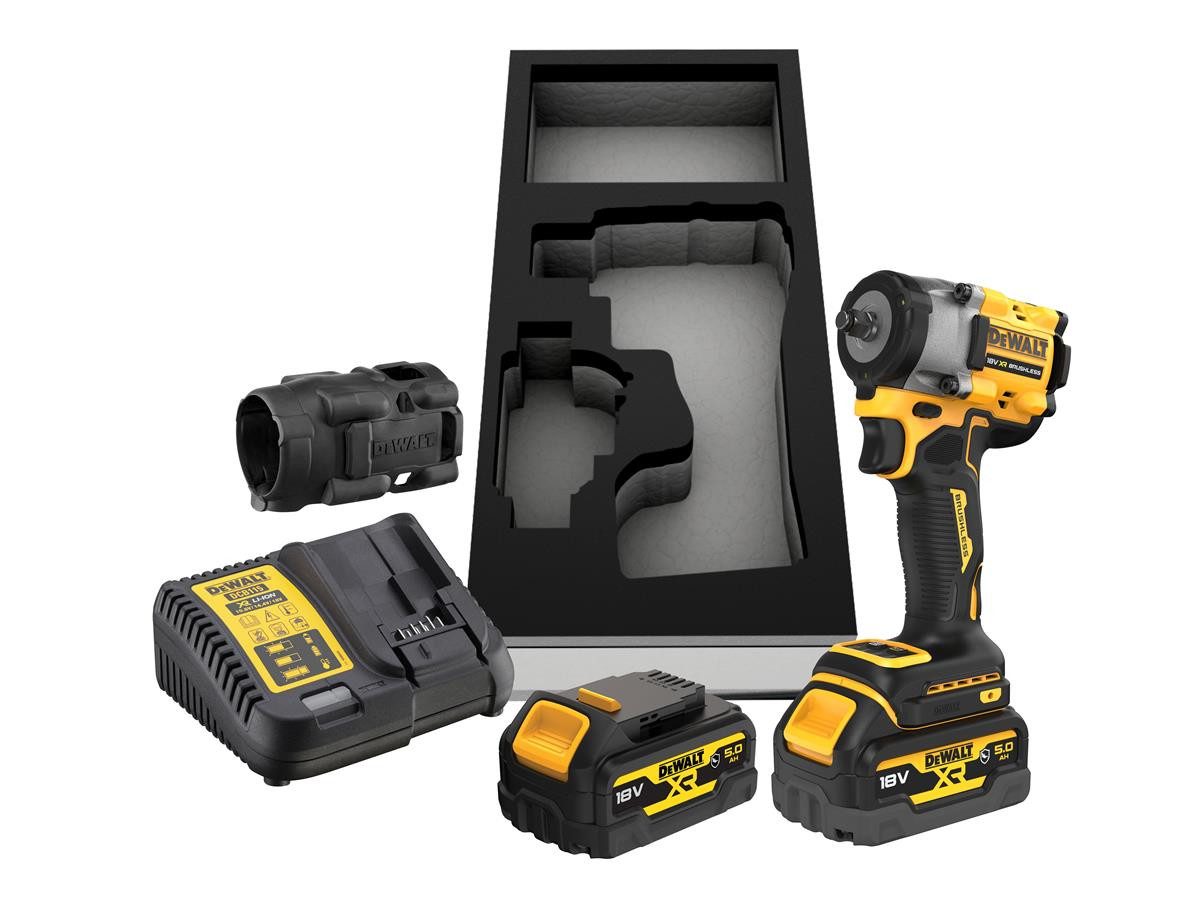 DeWalt Akku-Schlagschrauber 3/8",18V / 5Ah, 2500 U/min, 360 Nm, (Set), mit 3/8" Aufnahme und bis zu 406 Nm Lösemoment