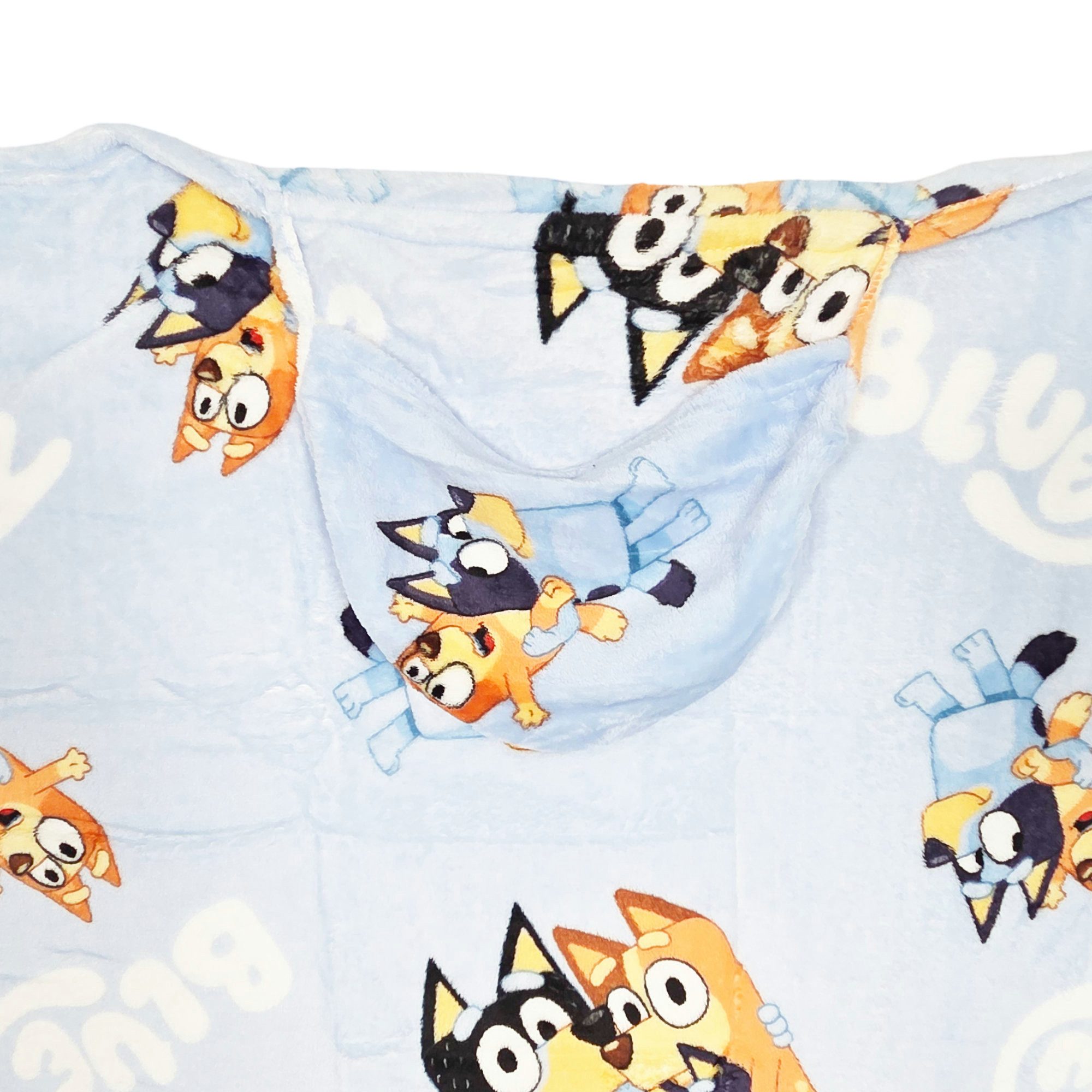 Wohndecke Bluey u Bingo Flanell Decke XL - Warme Kapuzen Kuscheldecke 120x1 günstig online kaufen