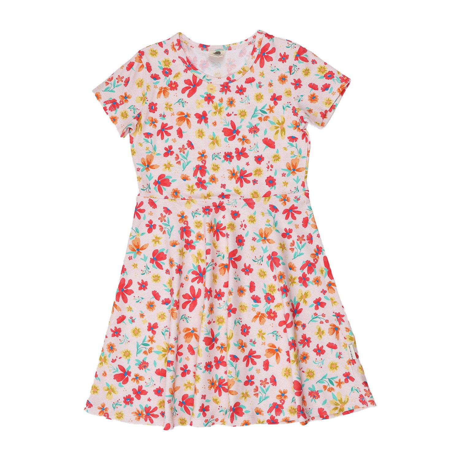 Jerseykleid Walkiddy Blumen Kinder Bio Baumwolle GOTS Rosa -