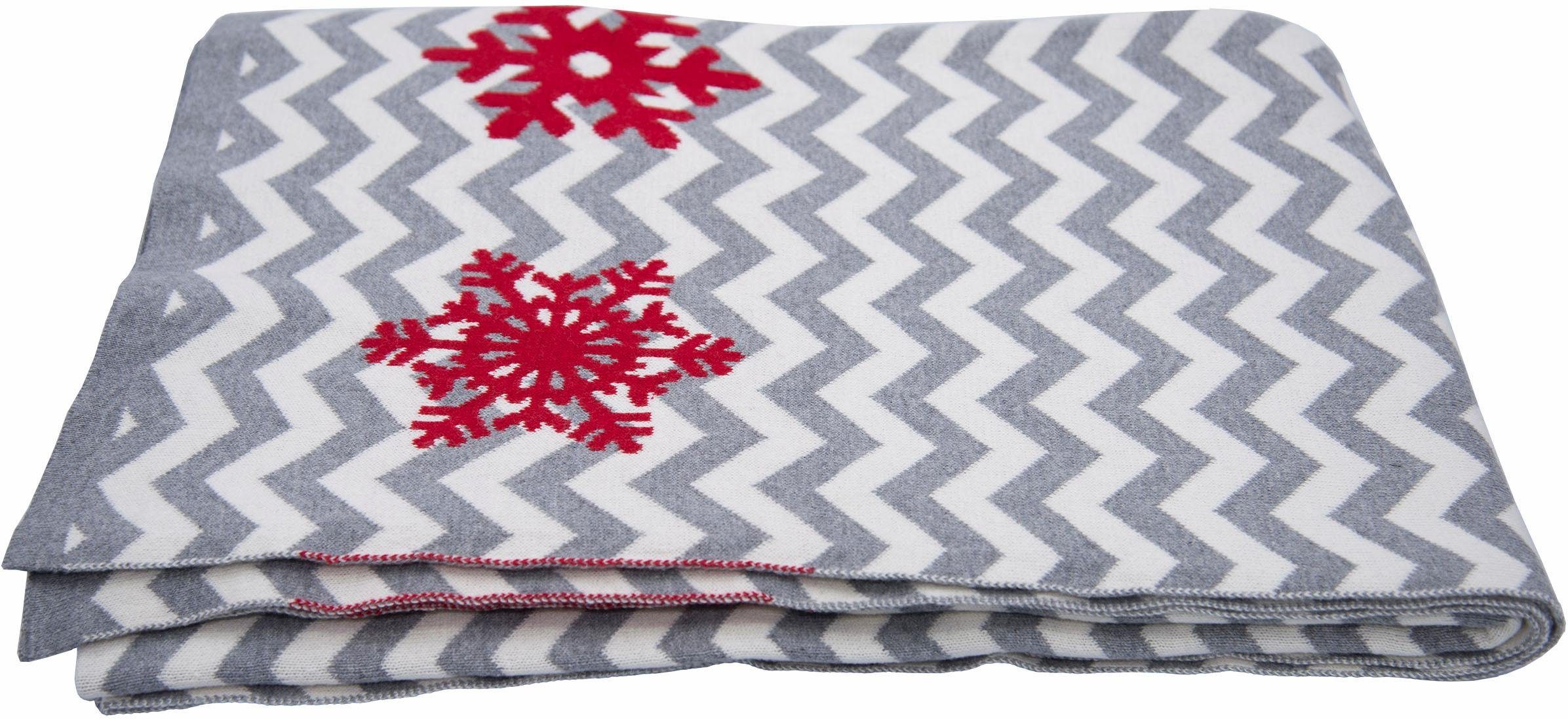 Wohndecke WINTER FLAKES, mit HOME, Kuscheldecke Wintermotiv, TAILOR TOM