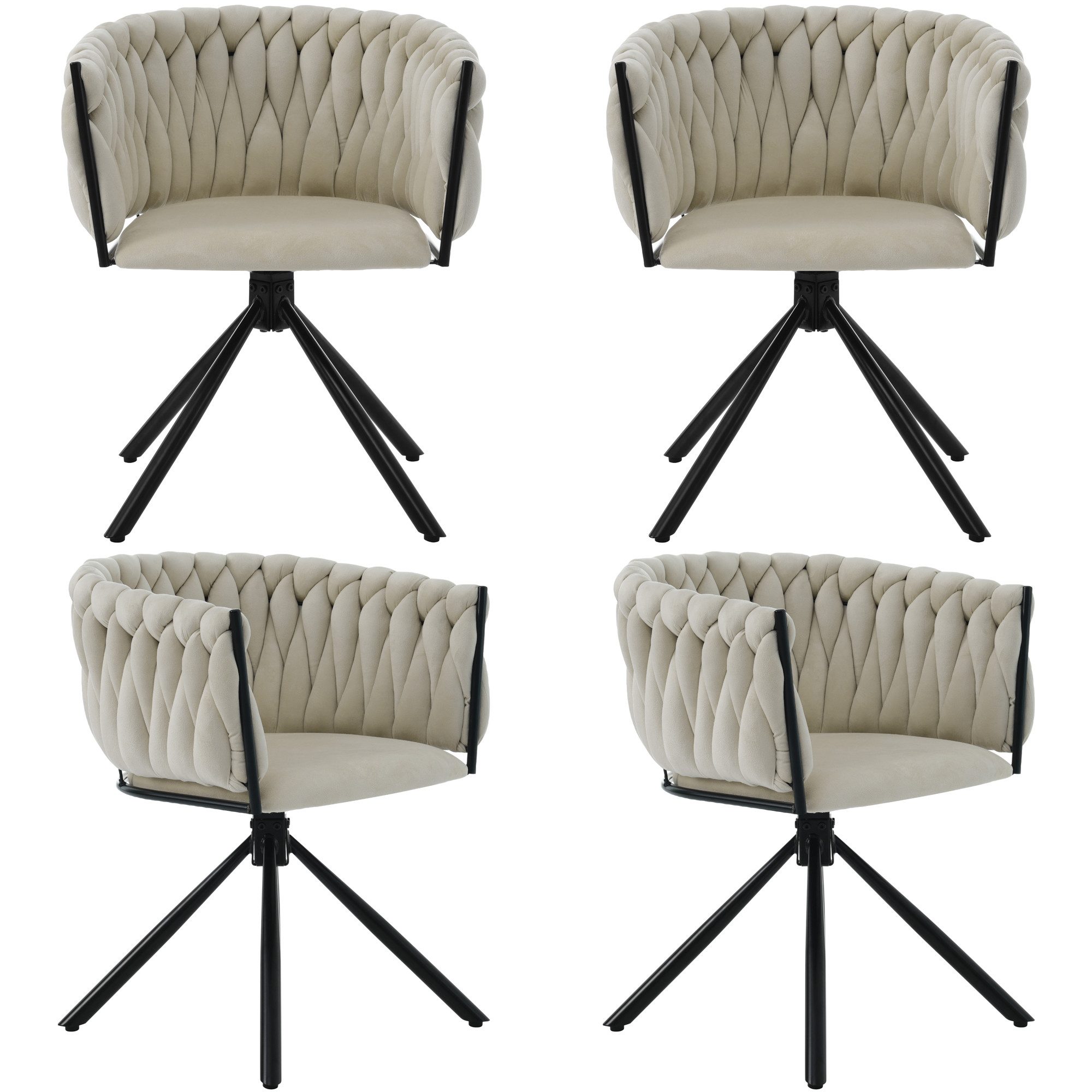 Flieks Esszimmerstuhl (360° drehbar, Set, 4 St), 4er Set Polsterstühle Dreh günstig online kaufen