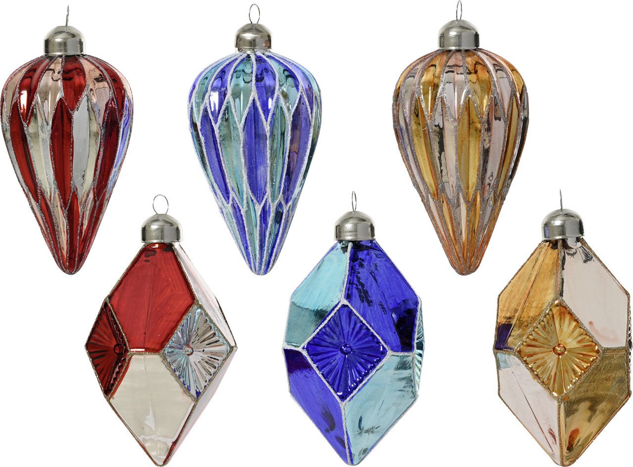 Kaemingk Weihnachtsbaumkugel Decoris Weihnachtskugel aus Glas retro Ornamente