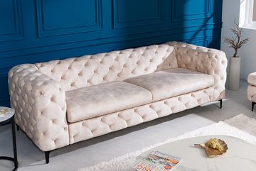 riess-ambiente 3-Sitzer MODERN BAROCK 235cm champagner, Einzelartikel 1 Teile, Wohnzimmer · Samt · Federkern · Chesterfield Design