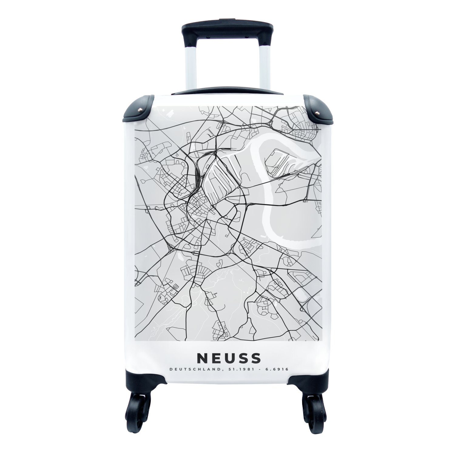 Rollen, Deutschland, 4 Karte Ferien, - Neuss - Reisetasche Reisekoffer Handgepäckkoffer Karte mit MuchoWow rollen, Handgepäck - für Trolley,