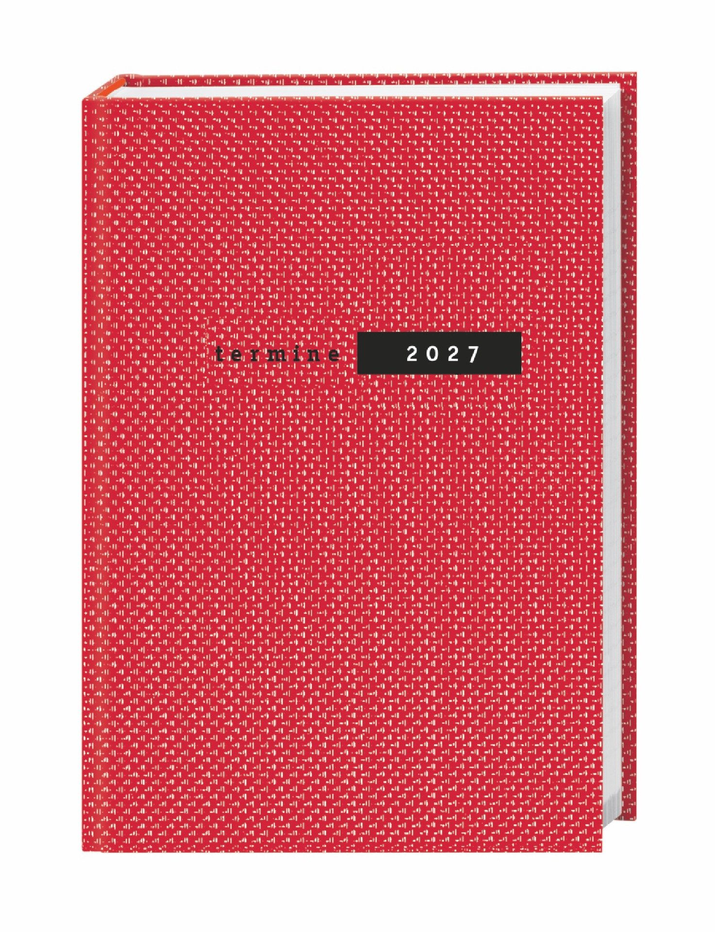Athesia Kalenderverlag Taschenkalender Terminer A6, Struktur rot 2027