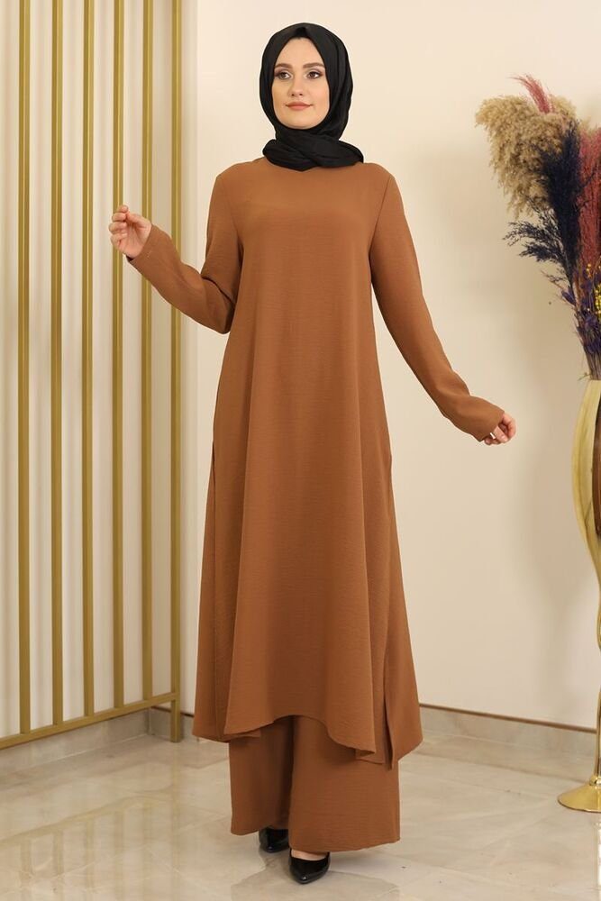 Modavitrini Tunikakleid Damen Anzug Zweiteiler Longtunika mit Hose Hijab  Kleidung Modest (ECE) Basic