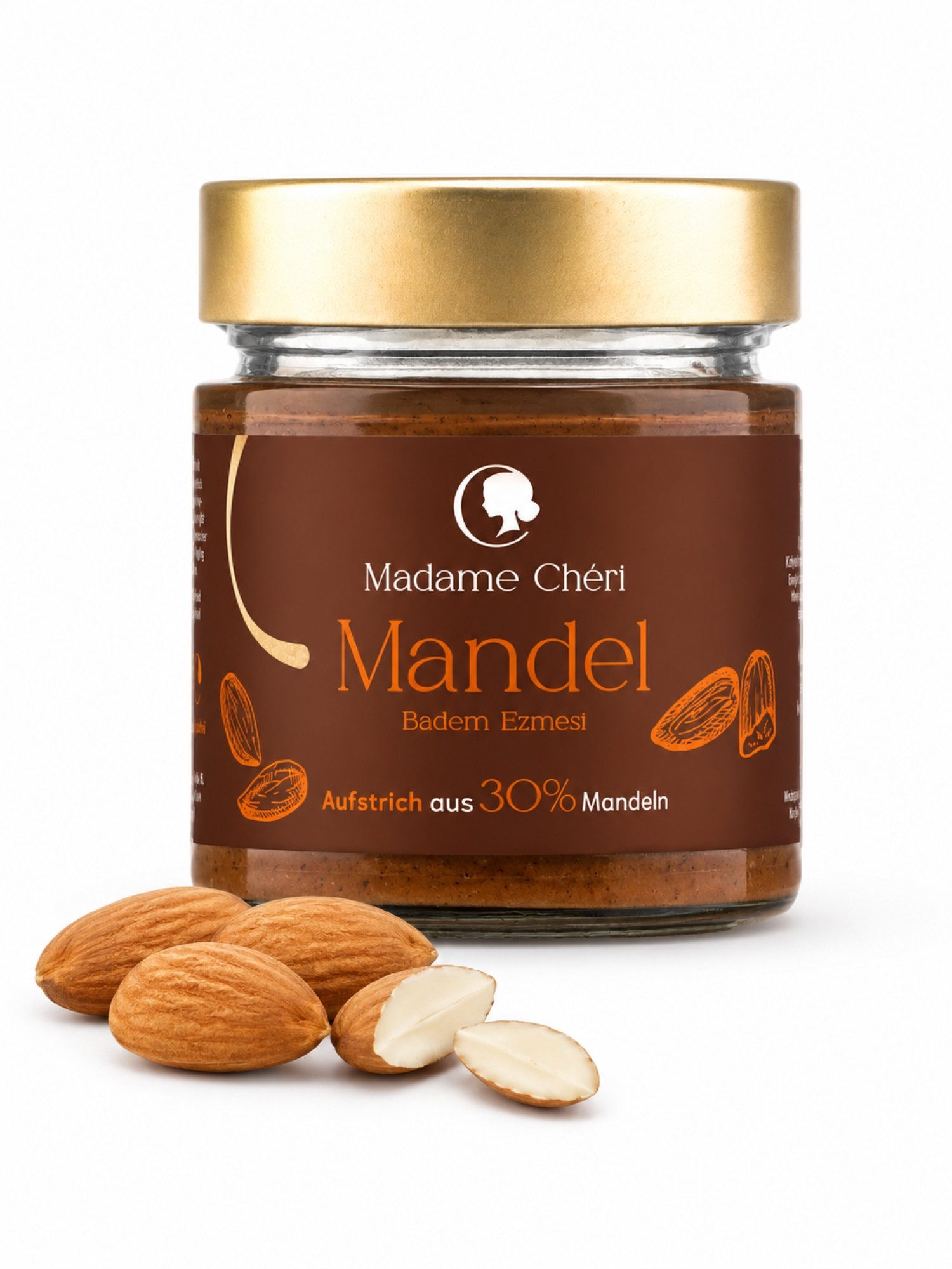 Madame Chéri Nussaufstrich Nusscreme Aufstrich Pistazie Mandel Haselnuss cremig vegan, 30 % Mandeln, vegan, glutenfrei, auf Kichererbsenbasis
