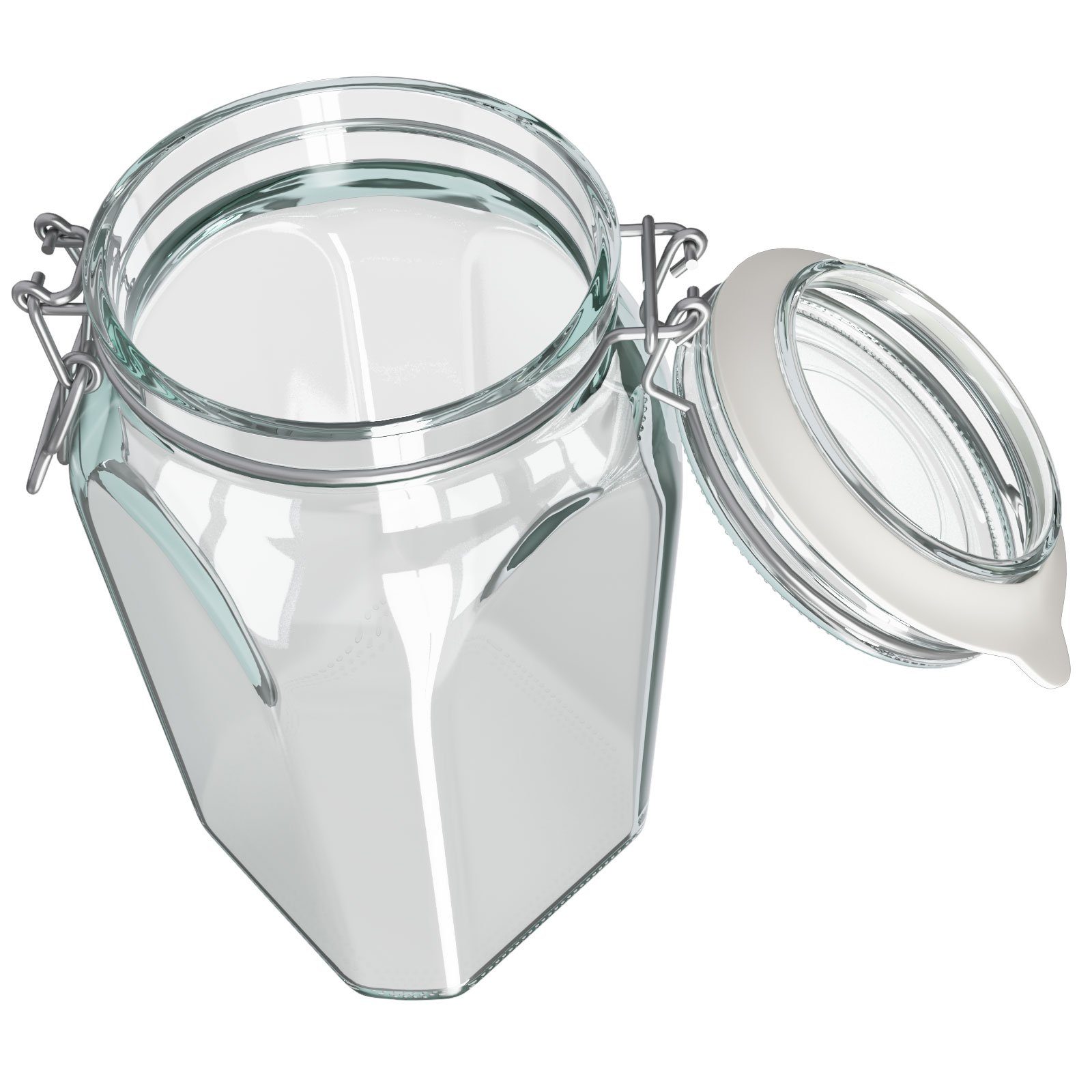 ml Vorratsglas (6-tlg) Bügelverschluss Bügelverschlussglas, 1540 Einmachglas mit Wellgro Weiß -